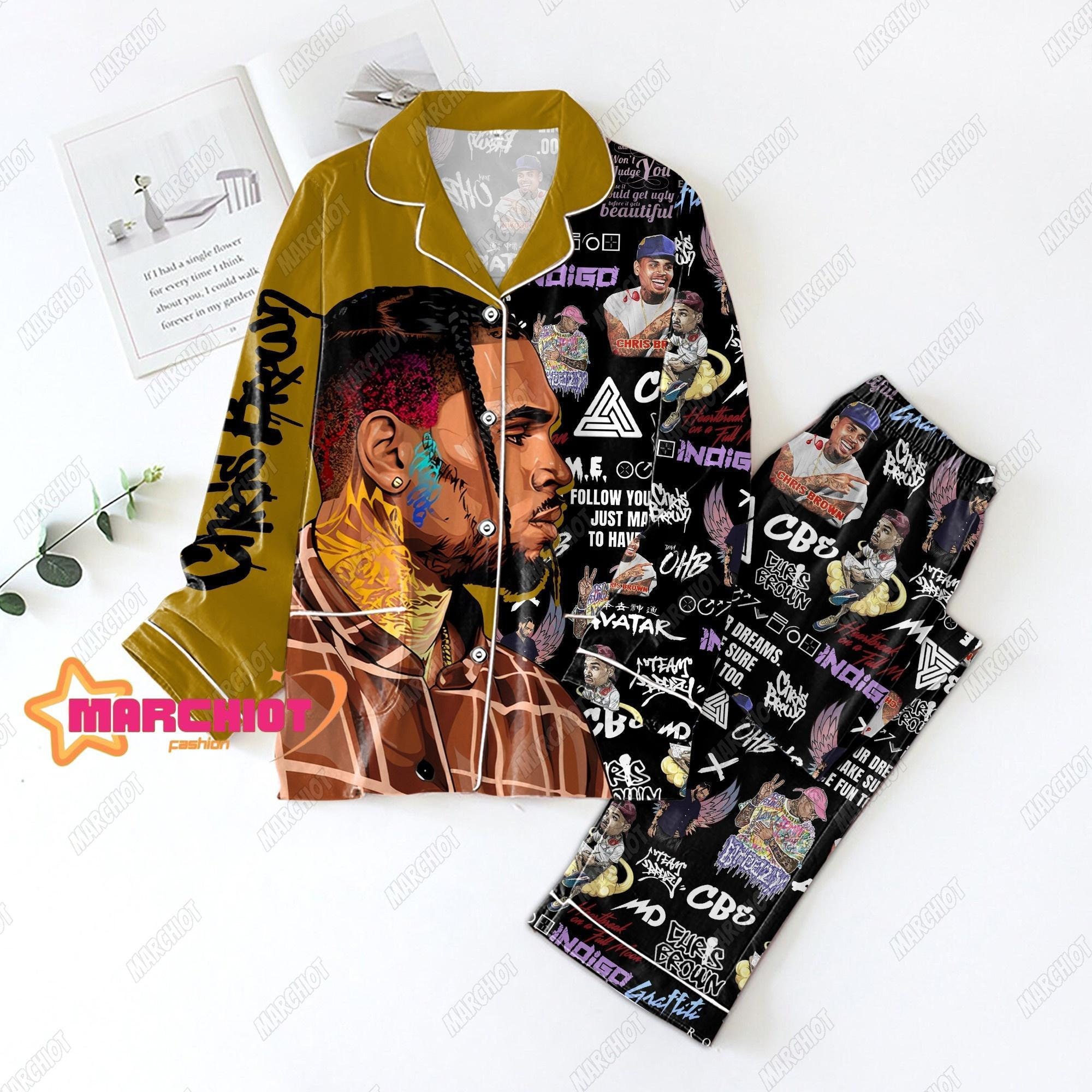 Chris Brown Pajamas Set, Chris Brown Pajamas, Chris Brown Shirt, Chris Brown Gift, 11 11 Tour 2024 Shirt, Chris Brown Tour Merch