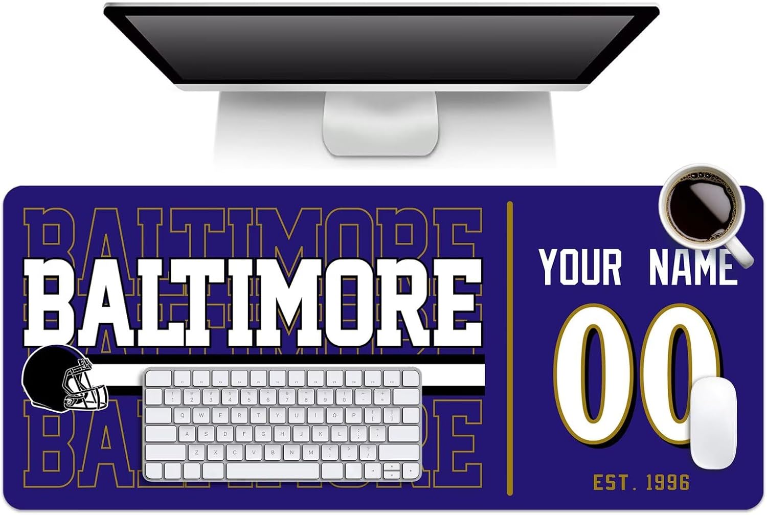 Custom Baltimore Ravens Mouse Pad, Desk Pad for Men Women Youth Gifts
