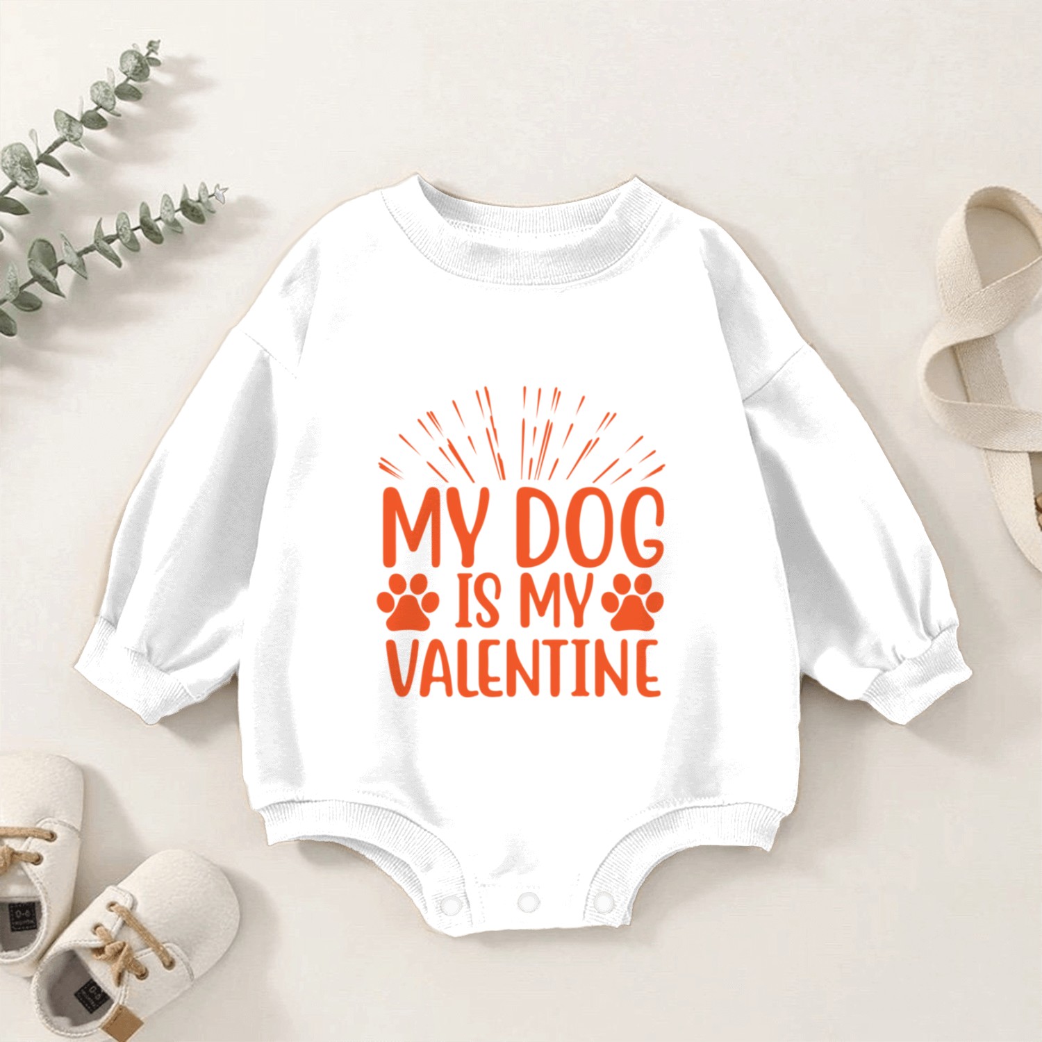 My dog is my valentine valentine1514 Baby Romper Sweatshirts