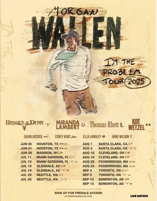 Wallen Western I'm The Problem Tour 2025 Poster