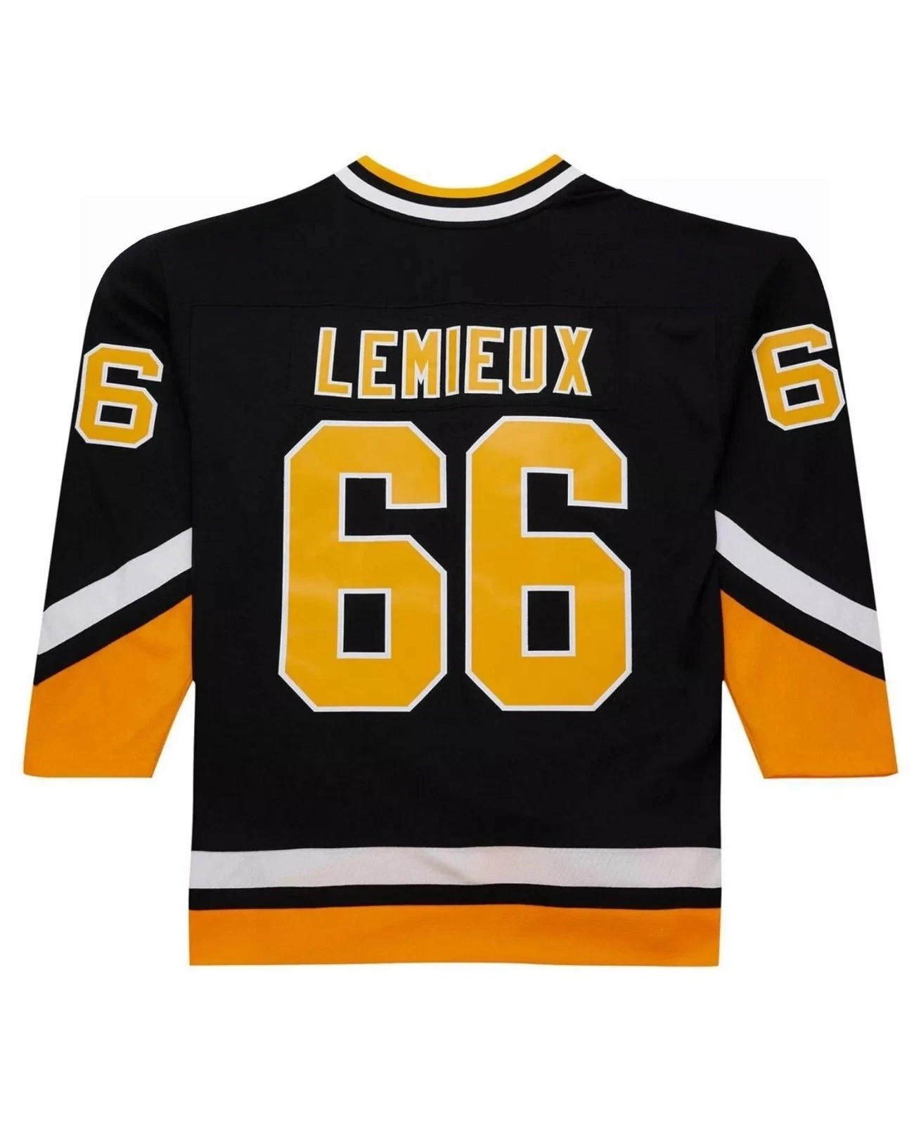 Men's #66 Lemieux Black 1992/93 Blue Line Player All Jersey