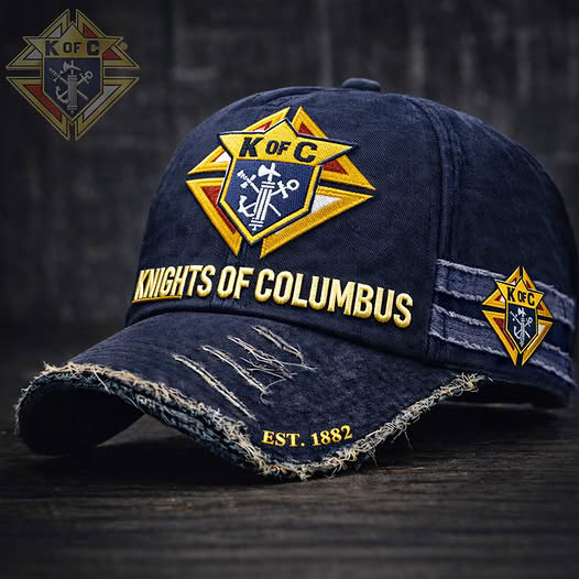 Embroidered Distressed Denim Knight Of Columbus Cap