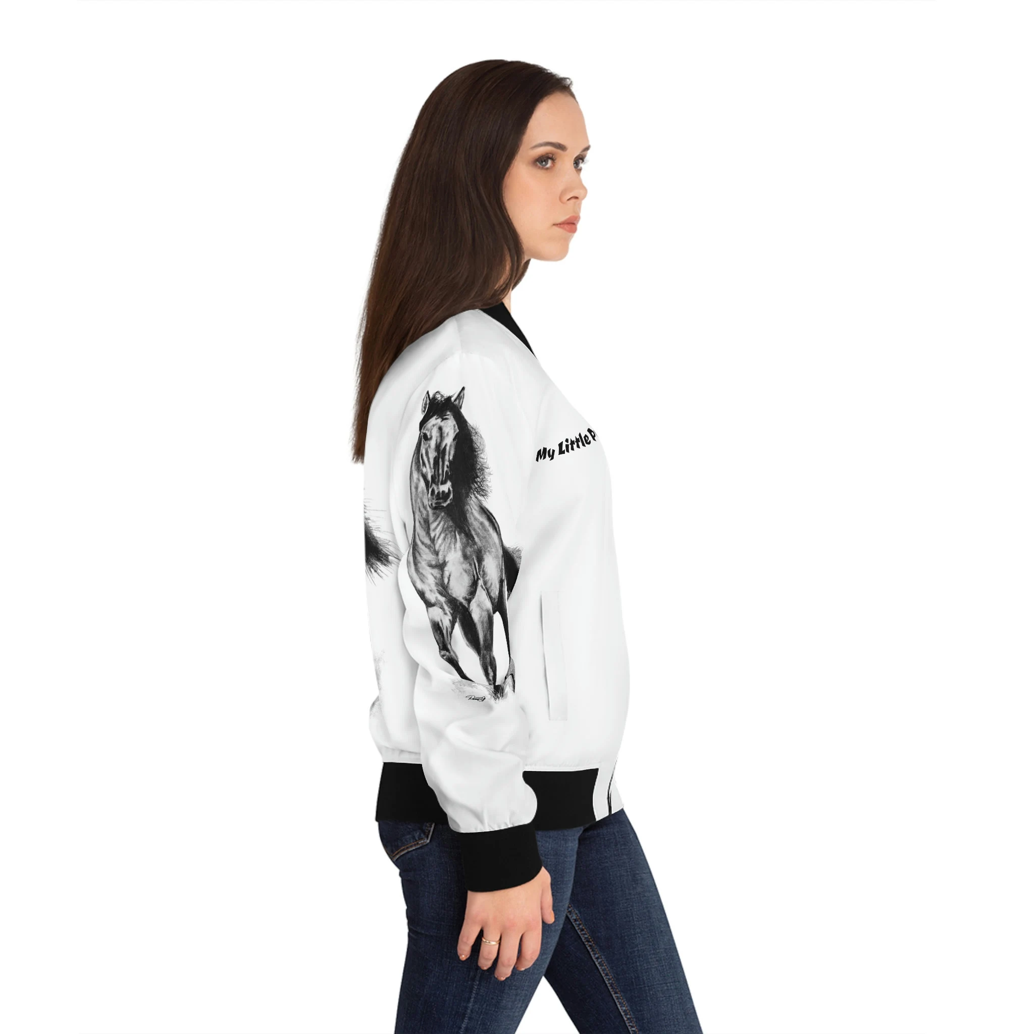 Women's Bomber Jacket (AOP) - "My Little Pony" Rodeo Horse Running