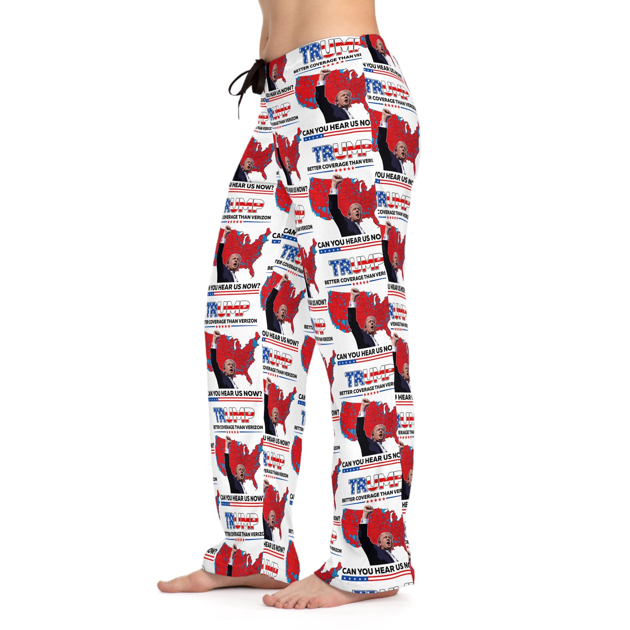 Trump Women's Pajama Pants, Better Coverage Than Verizon, Comfortable Lounge Wear, Trump 47 President 45-47, Gifts for Political Enthusiasts
