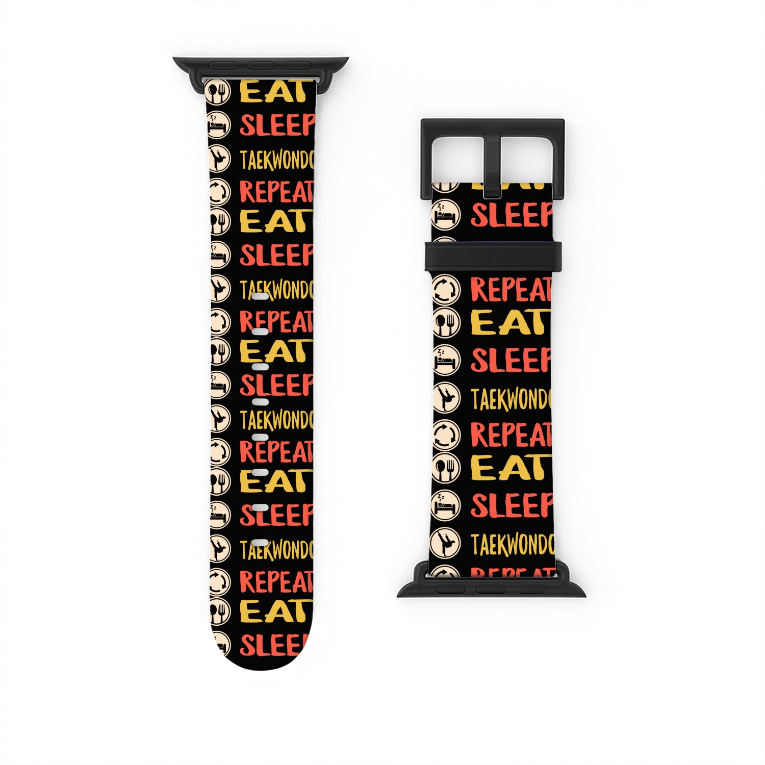 Taekwondo Watch Bands For Apple Watch, Vintage Eat Sleep Taekwondo
