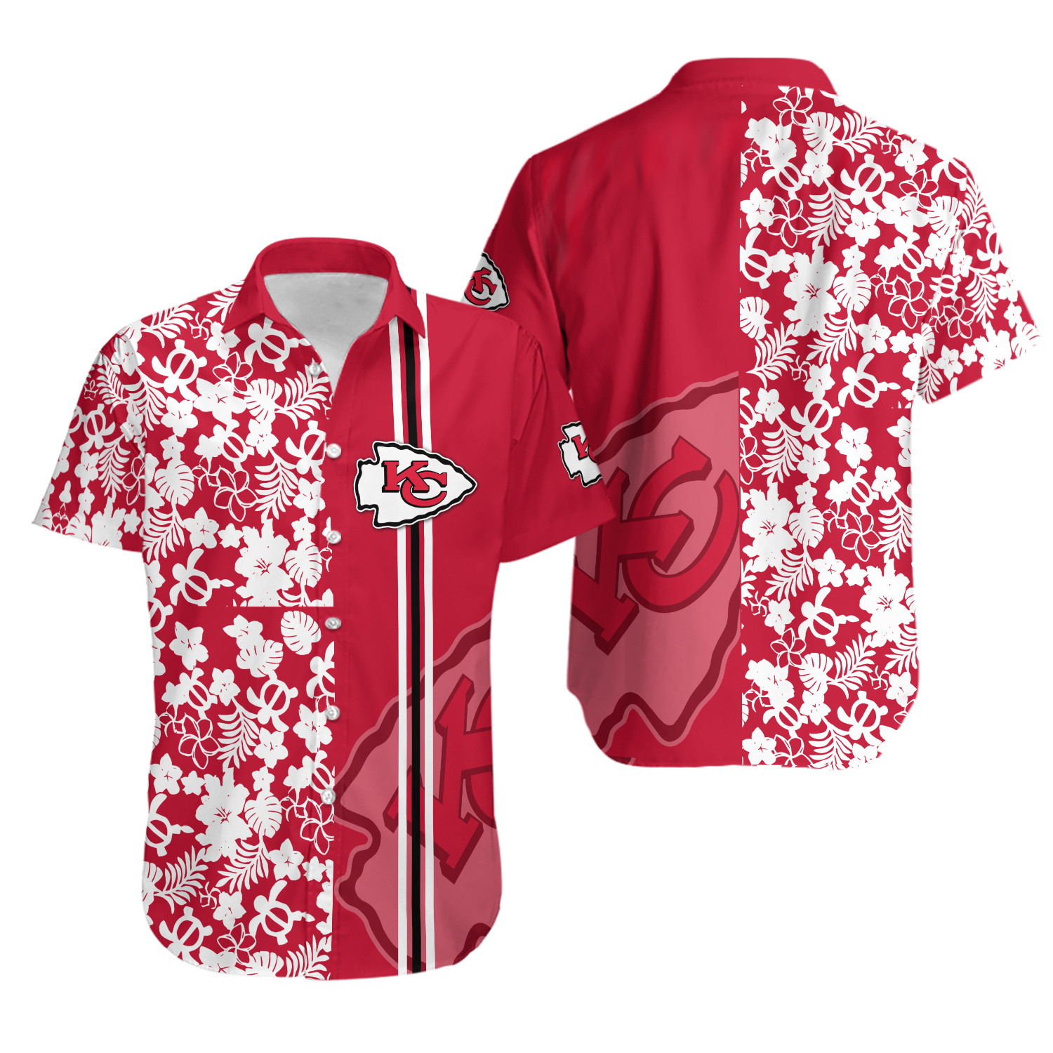 Kansas Football City Team Chiefss Hawaiian Button Down Shirt