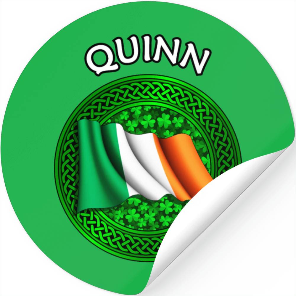 Quinn Shamrock & Irish Flag Stickers