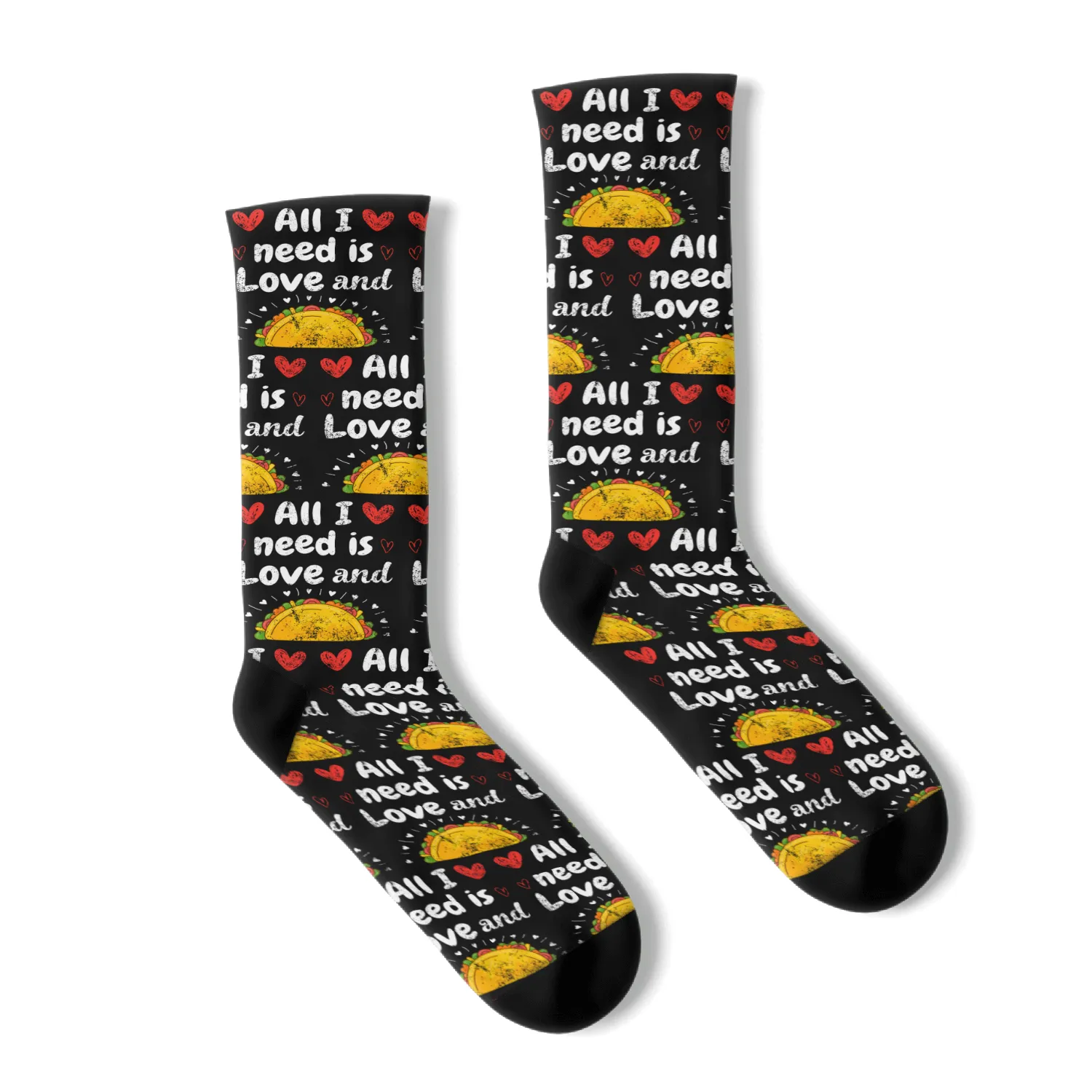I Love Tacos Valentines Day All I Need is Taco Socks