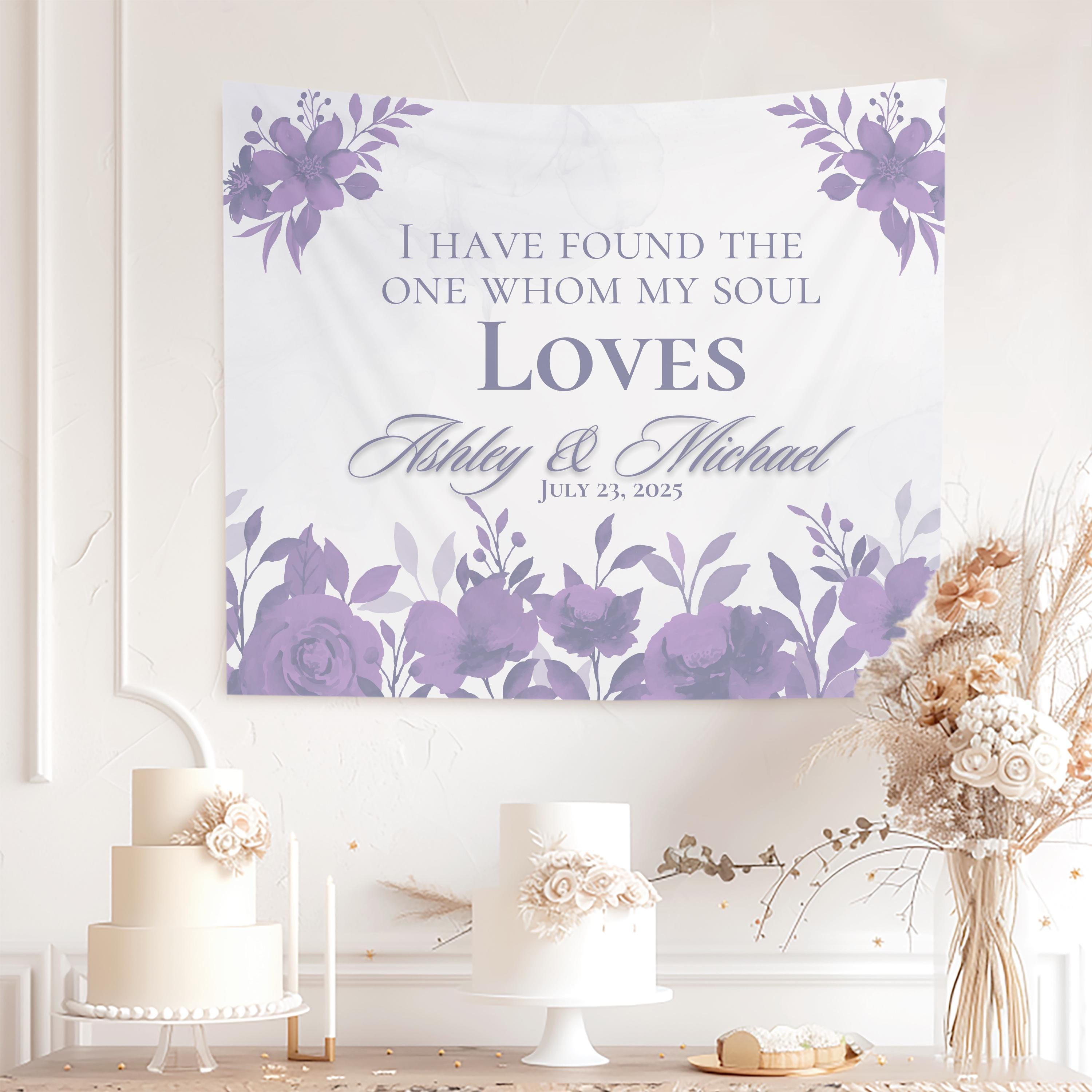 Personalized Wedding Tapestry, Bible Verse Song of Solomon Christian Wedding Ceremony Decor For Reception Decor, Anniversary Gift