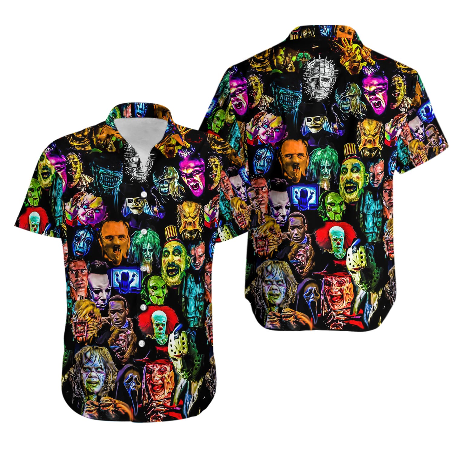 Halloween Horror Hawaiian Shirt, Horror Hawaiian Shirt For Summer Gifts