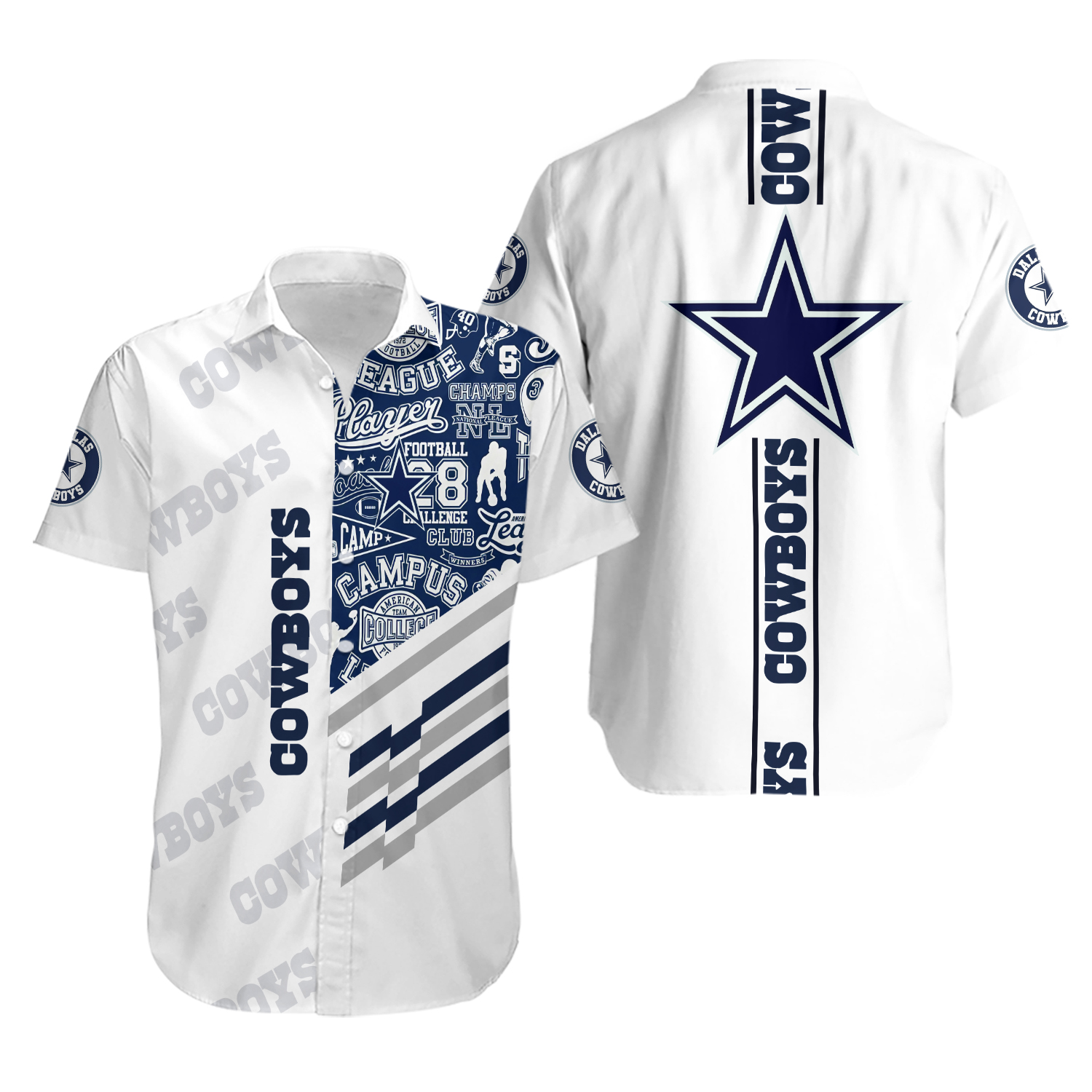 Dallas Team Cowboys Themed Tropical Hawaiian Shirt