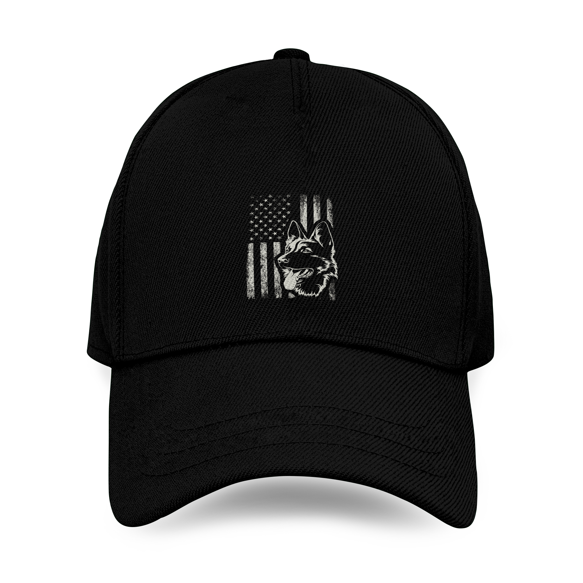 Patriotic German Shepherd American Flag Dog Baseball Caps