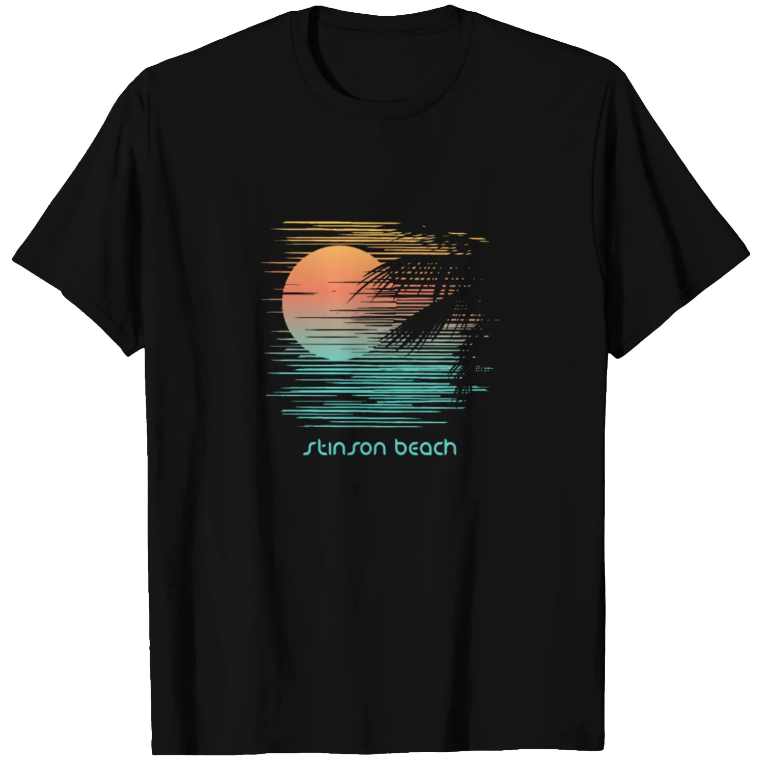 Artistic Stinson Beach California Palm Tree T Shirts