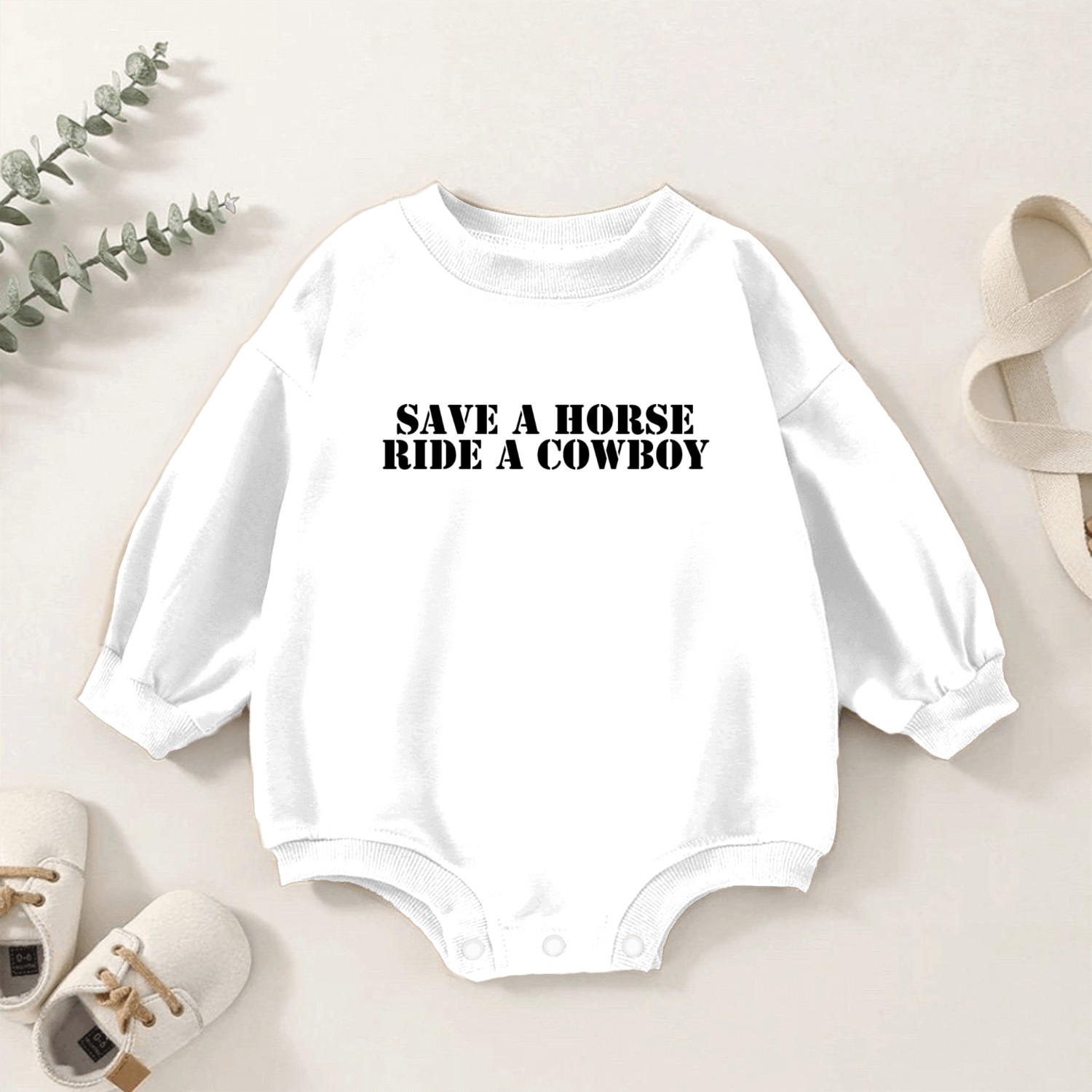 Save a Horse Ride a Cowboy Baby Romper Sweatshirts