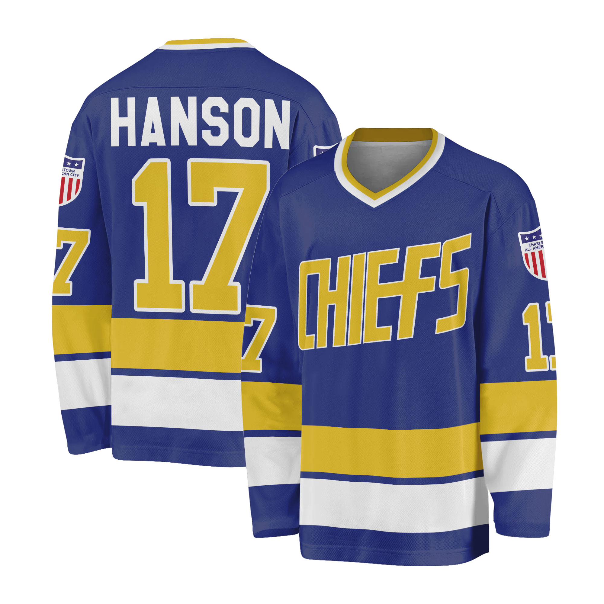 Charlestown Chiefs Slapshot movie Hanson Brothers Hockey Jersey Size L
