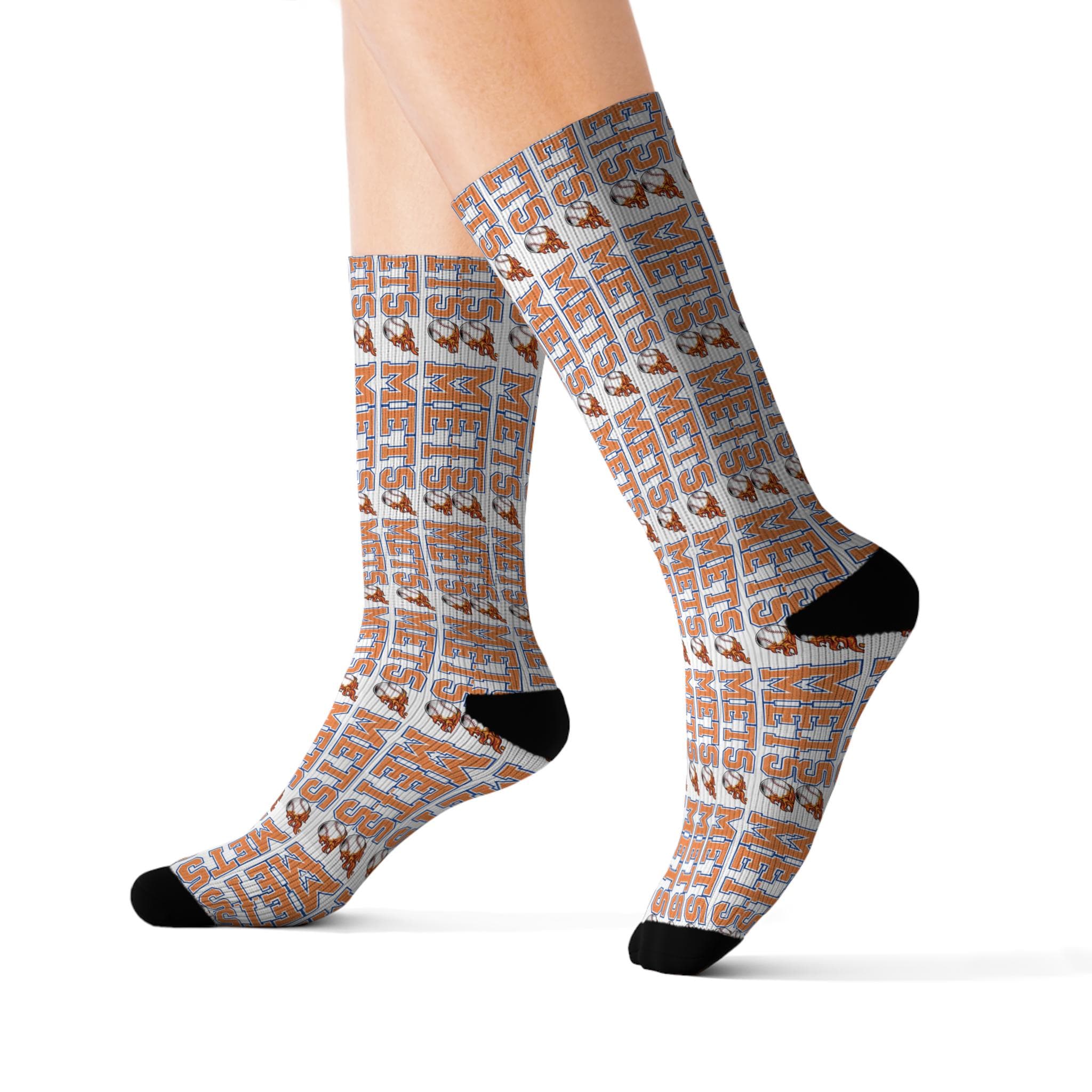 Chic Mets Patterned Sublimation Socks, Trendy Socks, Unique Gift, Fashion Accessories, Cozy Homewear, Fun Everyday Wear