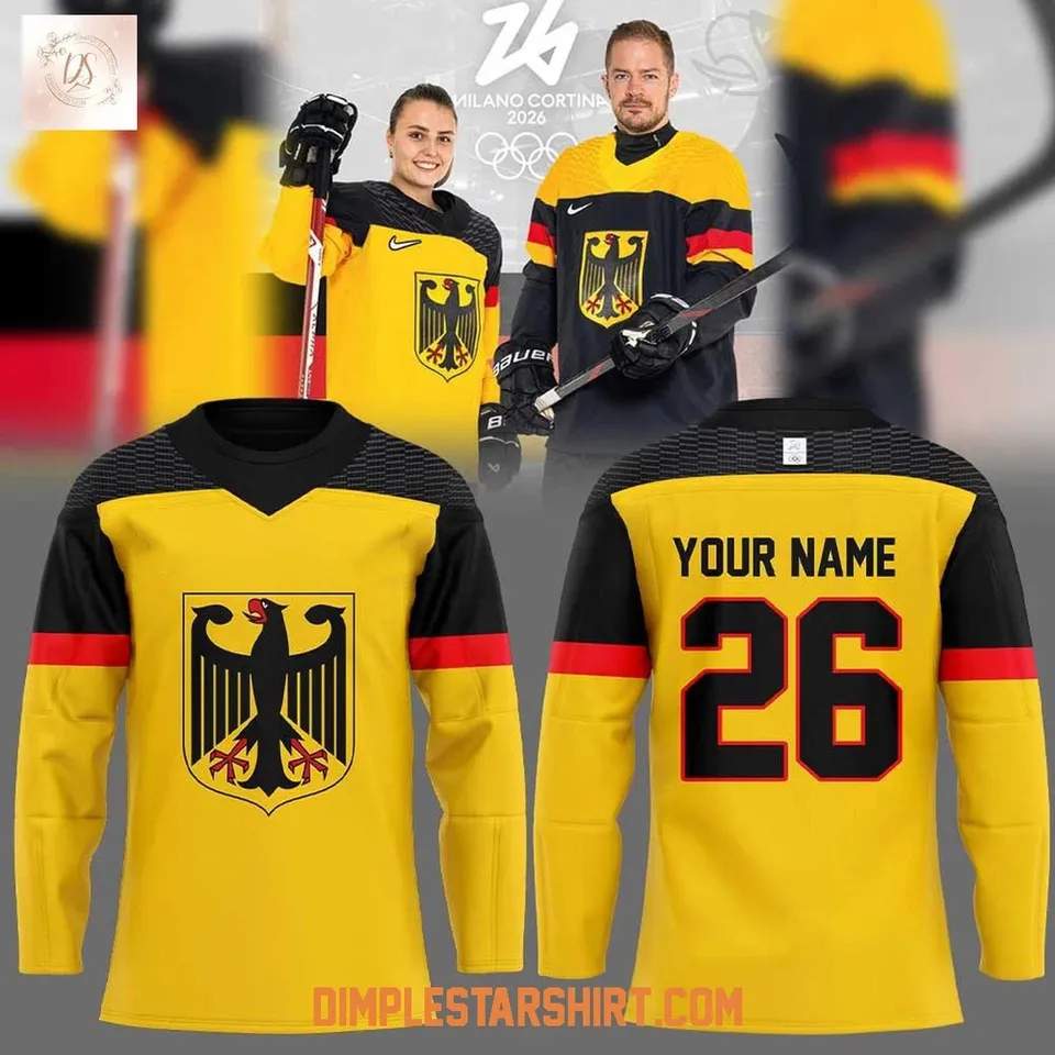 Personalized Germany 2026 Olympic Winter Black Hockey Shirt Men's Fan Gear Gift