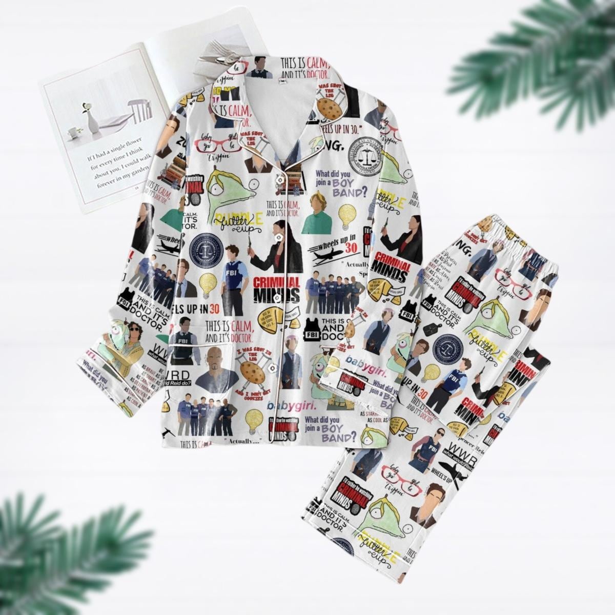 Criminal Minds Pajamas Set, Spencer Reid Shirt, Tv Series Pjs, Crmm Women Kid Pajamas For Party, Gift For Fan, Christmas Gift