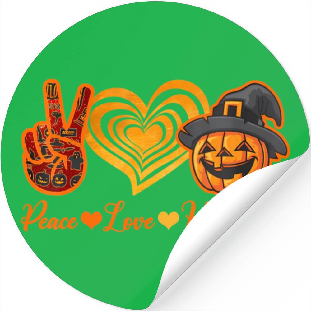 Peace Love Halloween Celebrate Halloween Day Stickers