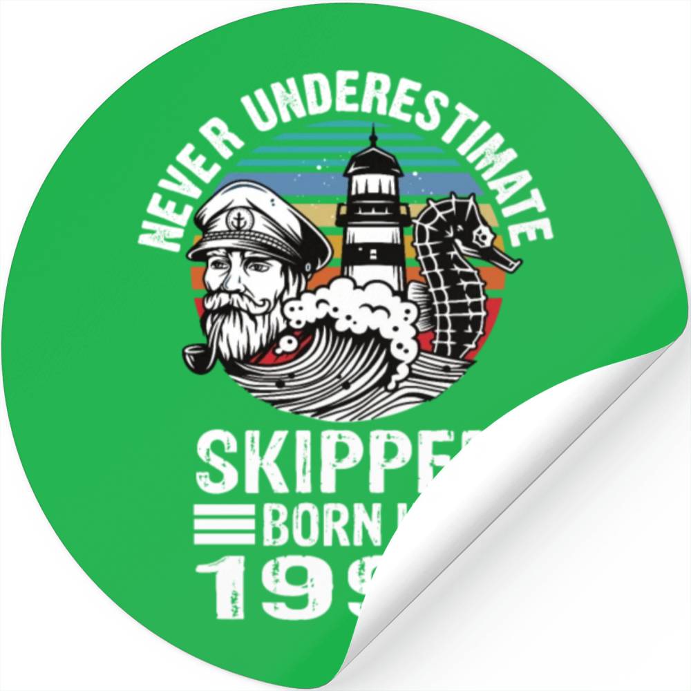 Never Underestimate Skipper Born In 1995 Stickers