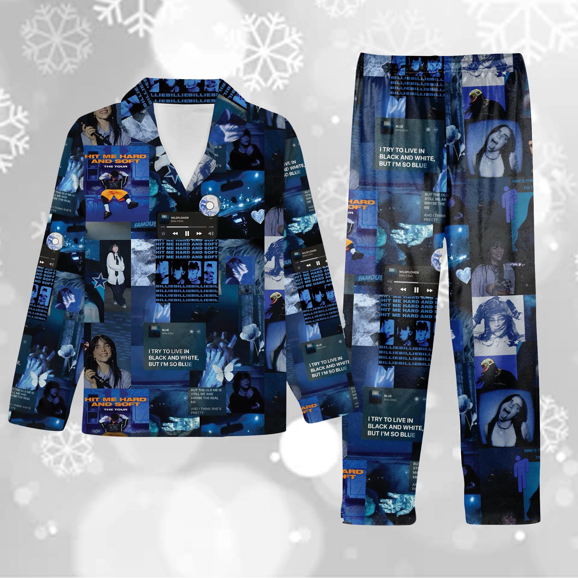Billie Eilish Tour 2025 Pajamas Set, Hit Me Hard and Soft Pajamas Set, Billie Eilish 2025 Pajamas Set, Thick Pajamas