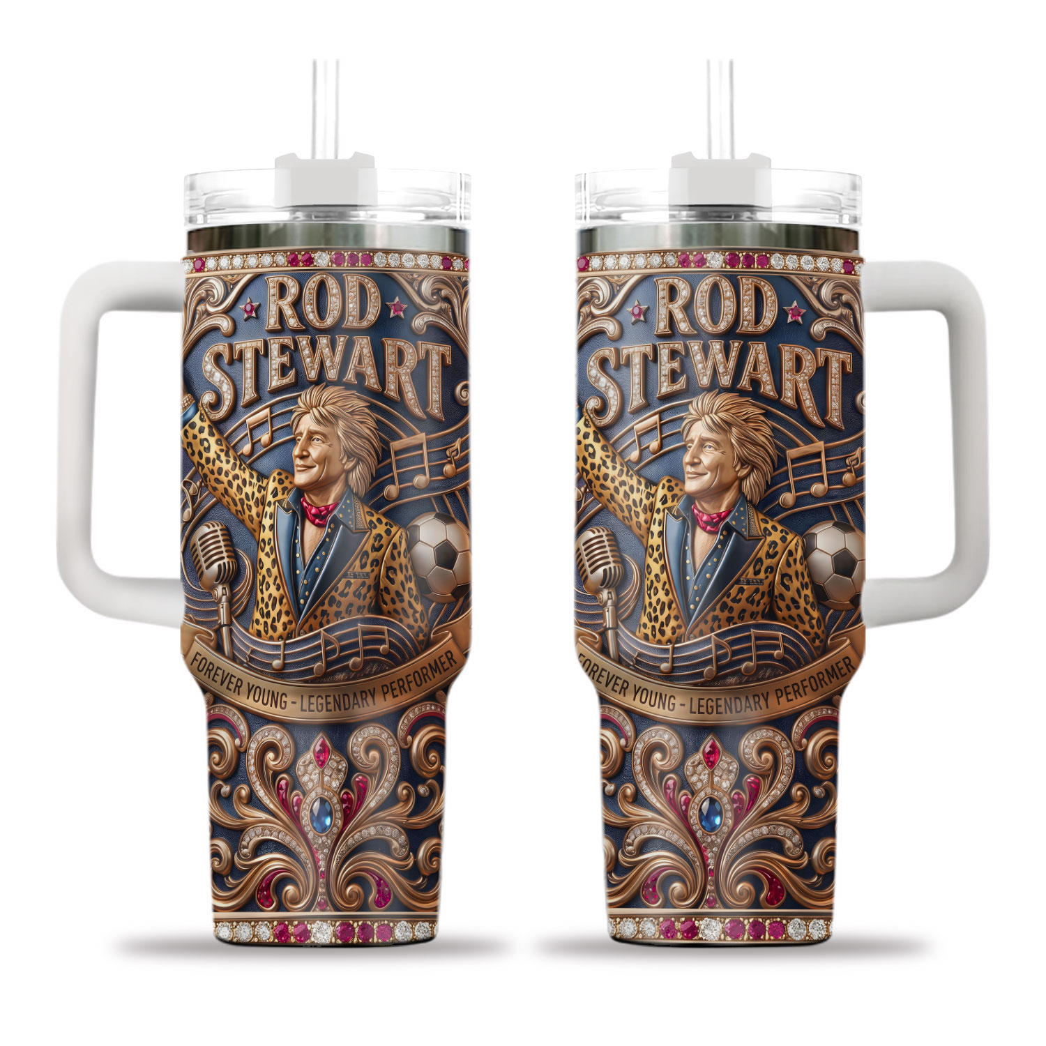 Rod Stewart Legend Fan Gift 40oz Tumbler Forever Young Engraved Insulated Travel Mug