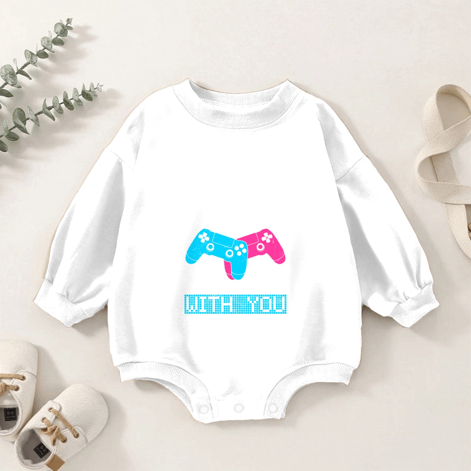 Video Player Love I Paused my Game to be with You Baby Romper Sweatshirts
