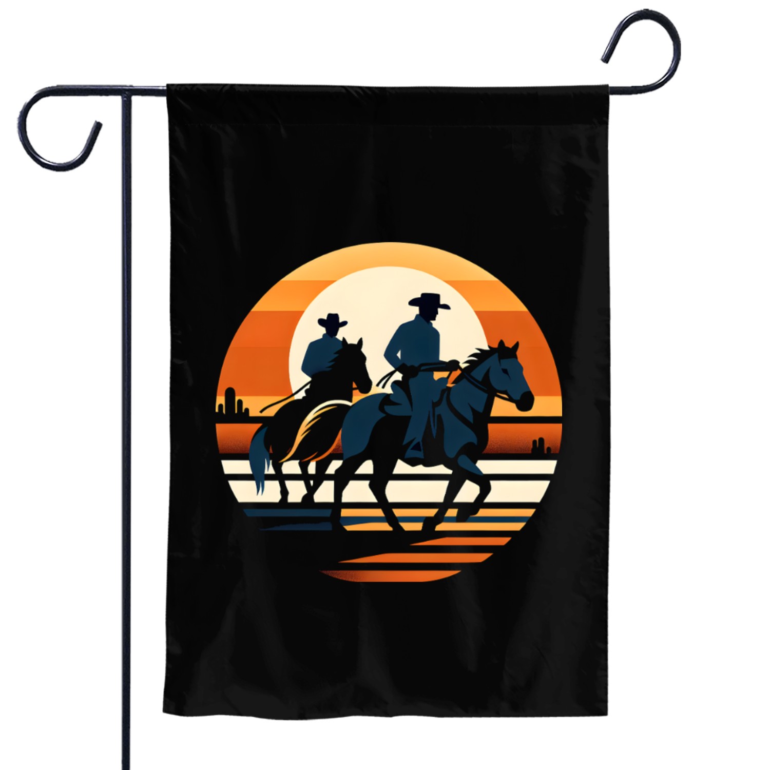 Western Cowboys Silhouette Garden Flags
