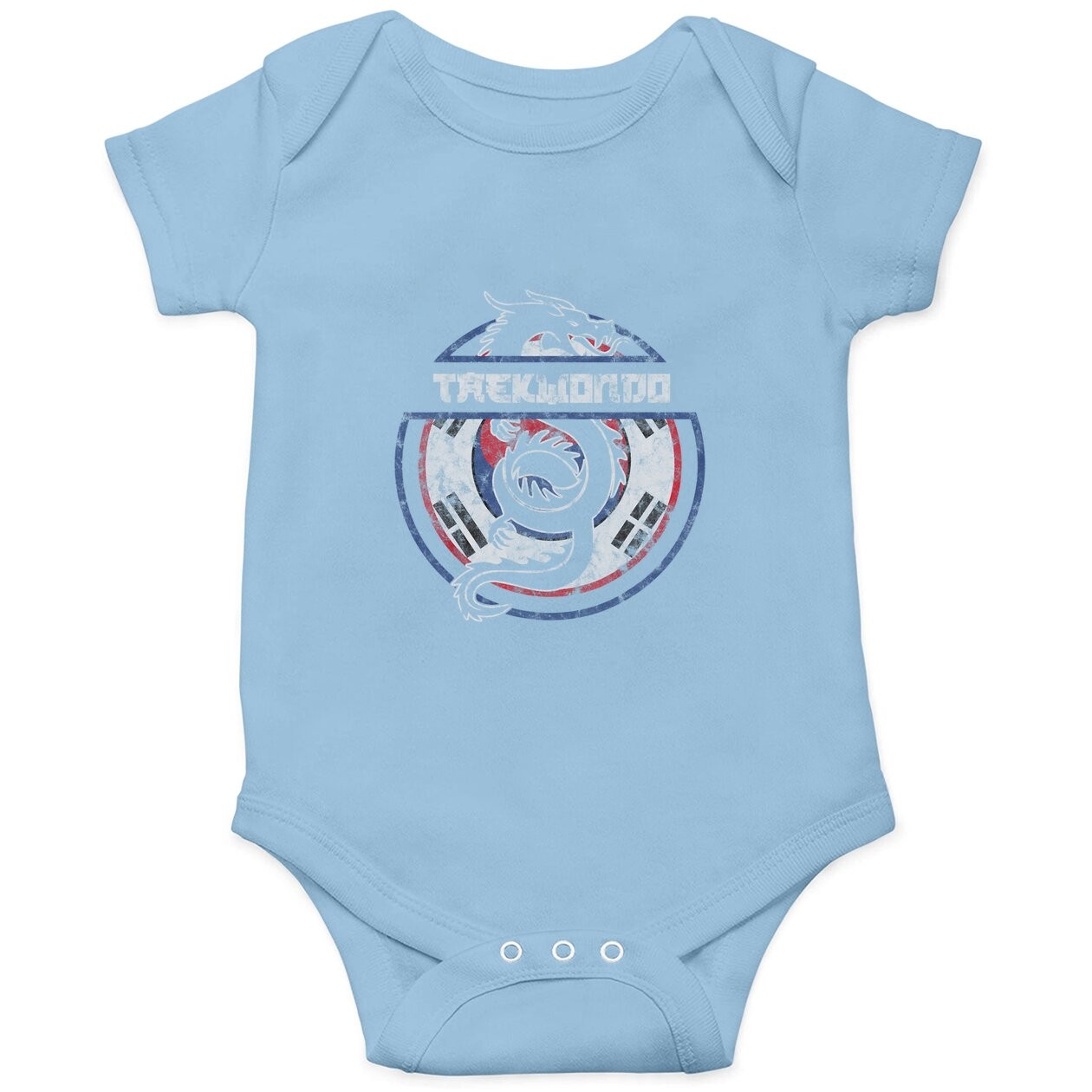 Taekwondo martial Arts Gift Dragon Korean Flag Baby Bodysuit