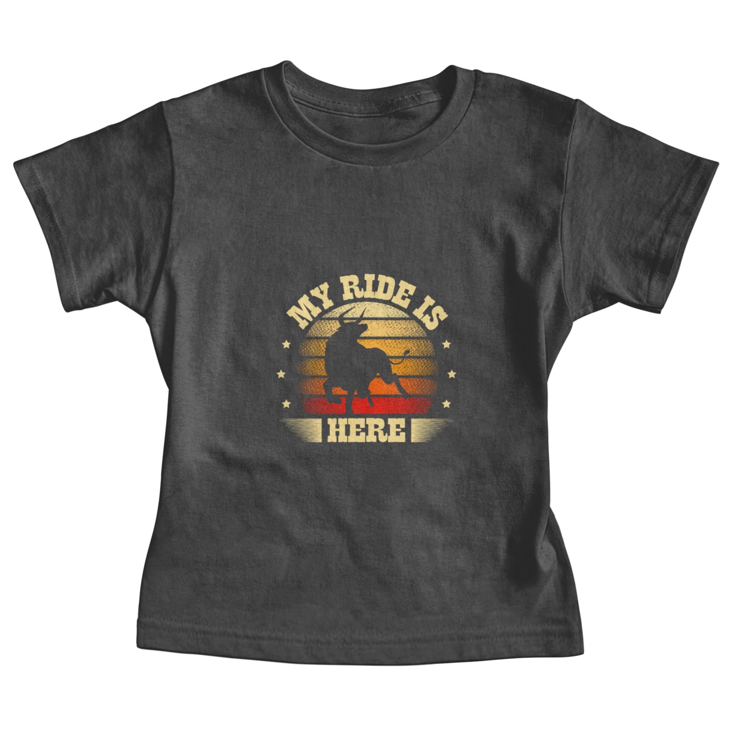 My Ride Is Here Bull Rider Bull Riding Rodeo Baby Tees