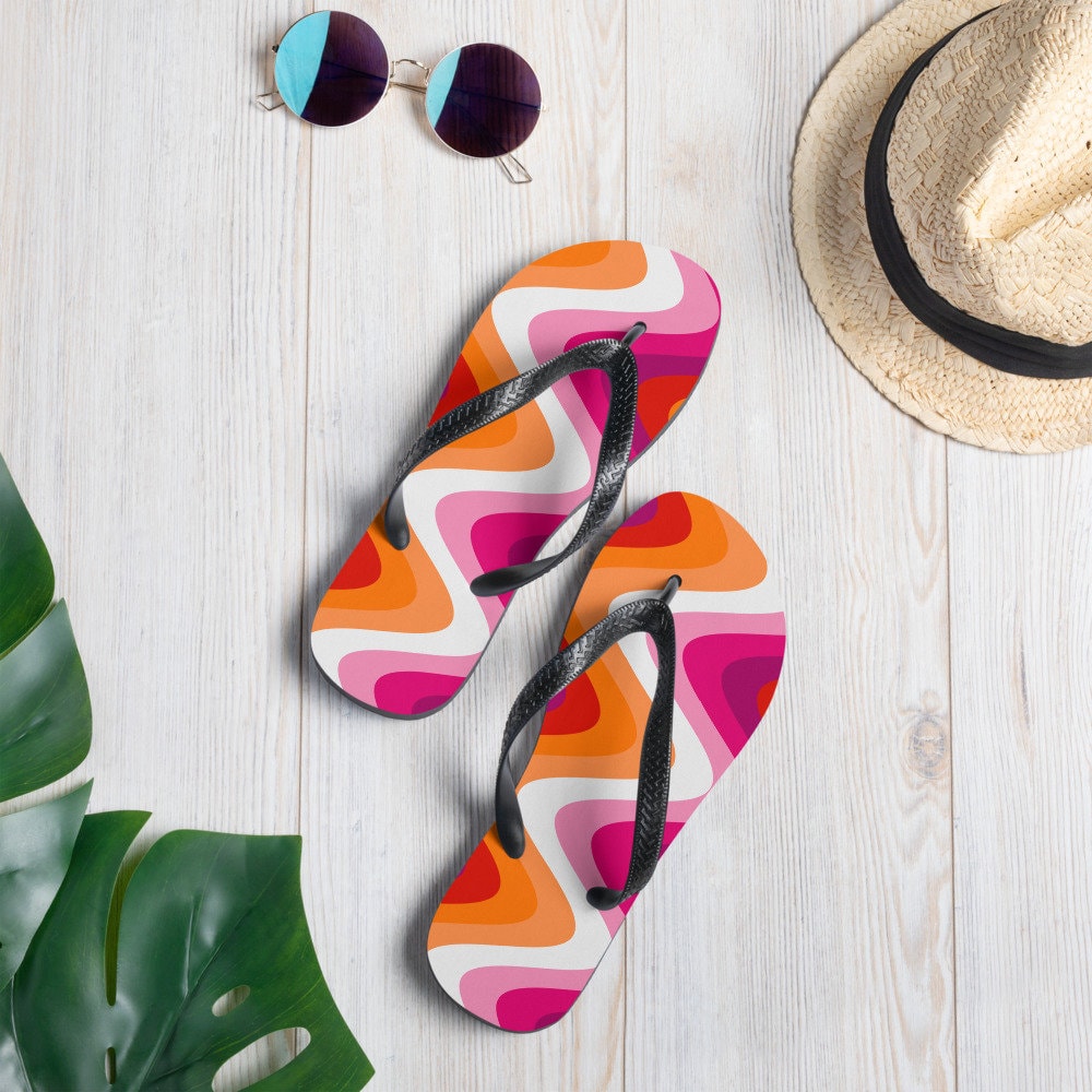 Lesbian Pride Flag Flip-Flops