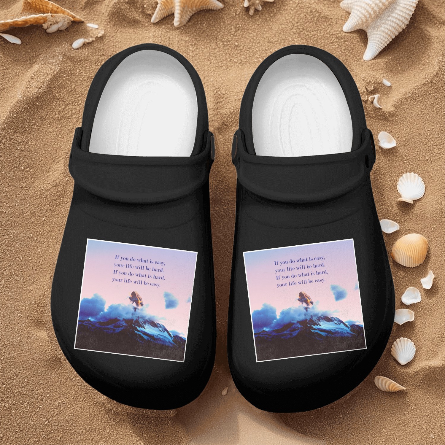Motivation Quote Inspiration Success Sky Mountains Nurse Clogs