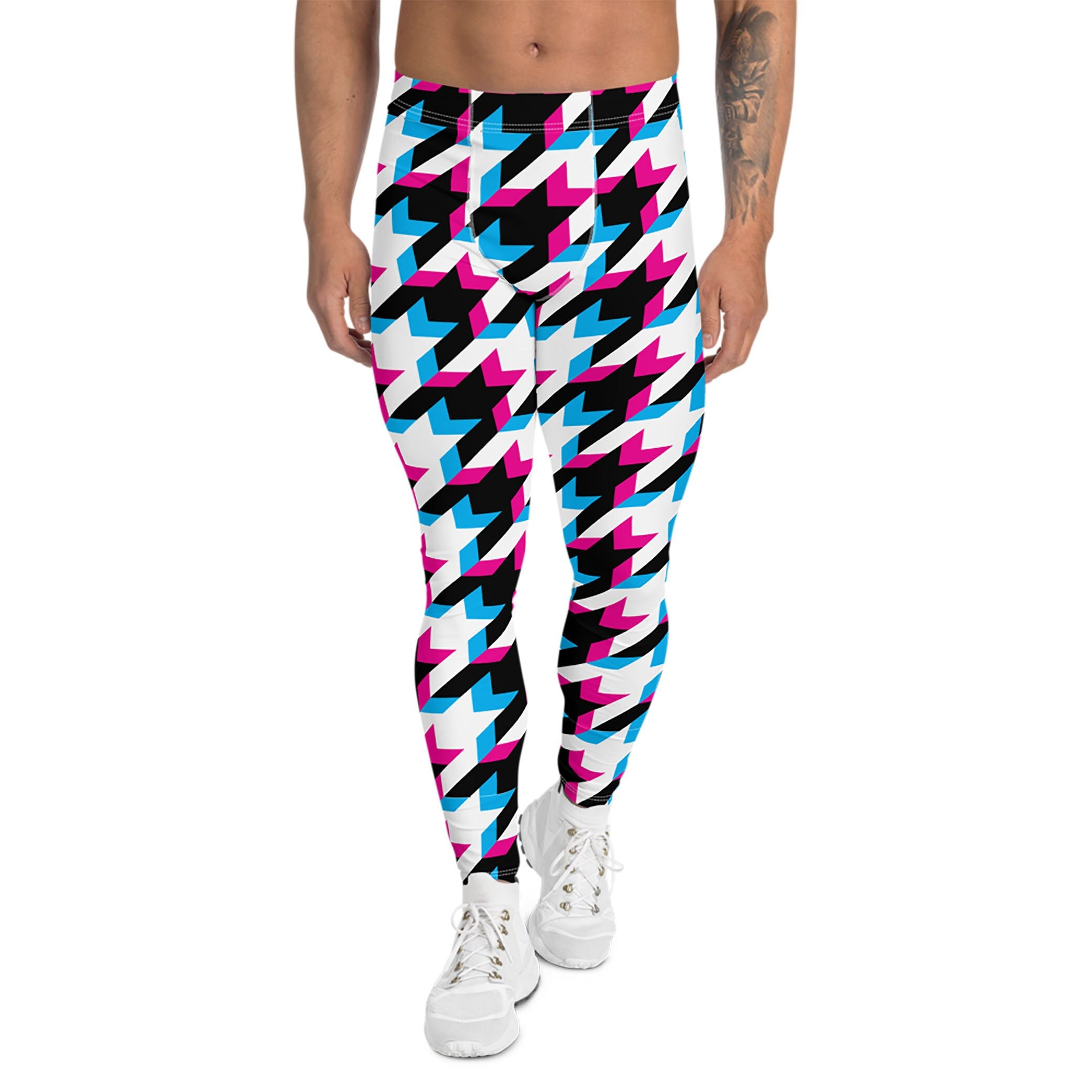 Houndstooth Man Leggings. Premium quality | Clubbing Outfit | Athleisure Fashion Gift