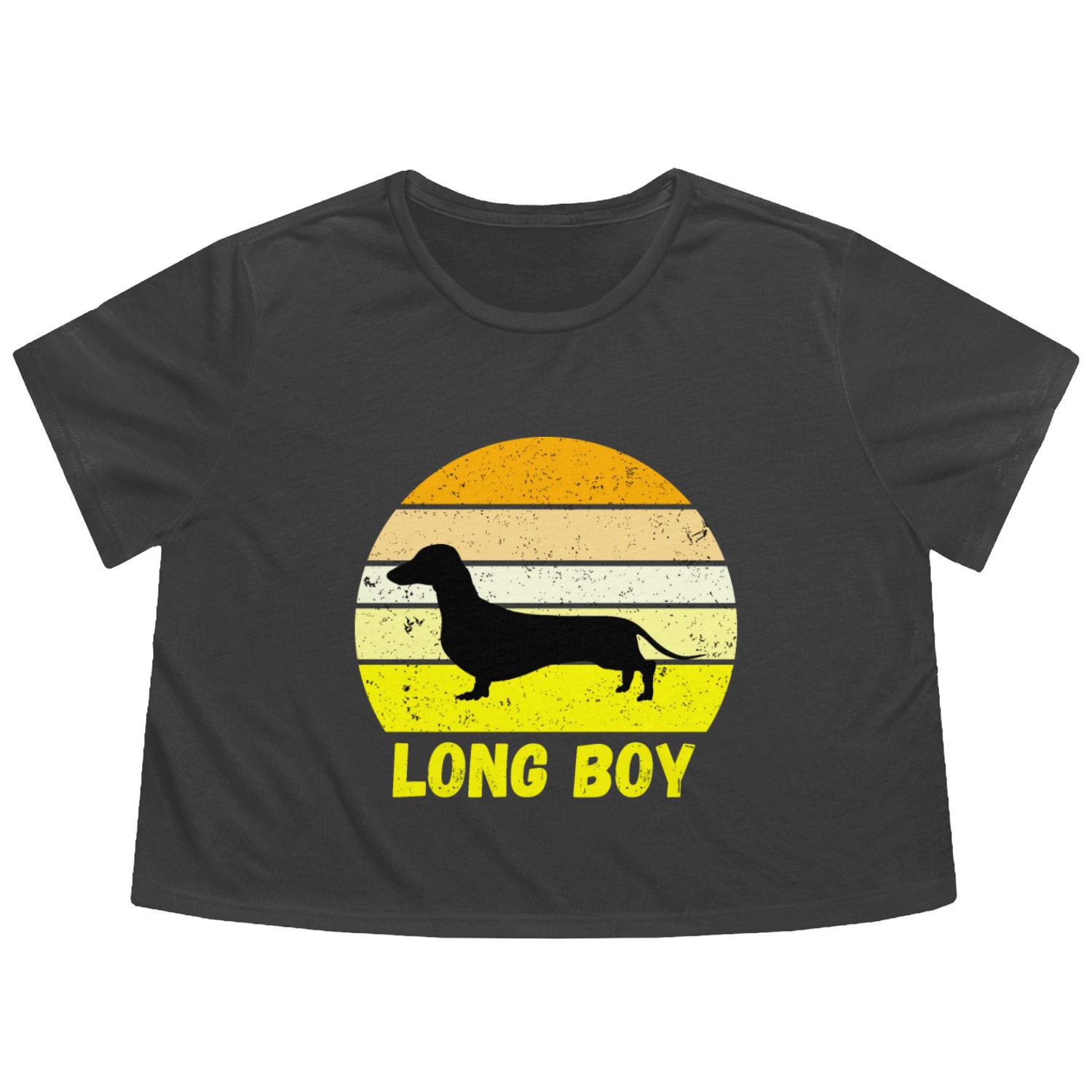 Dachshund Long Boy Flowy Cropped Tees
