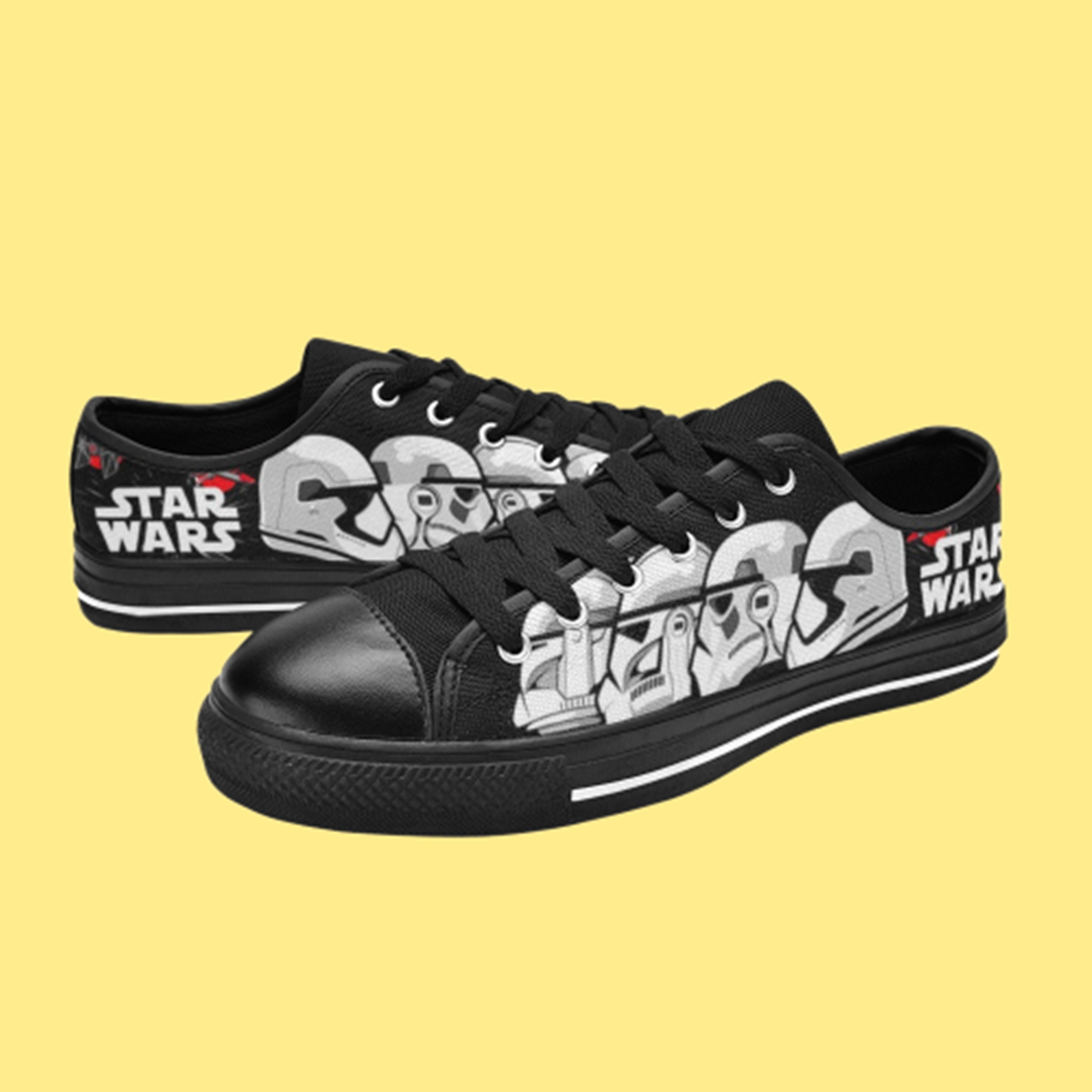 Women's Low Top Canvas Sneakers Storm Trooper Design