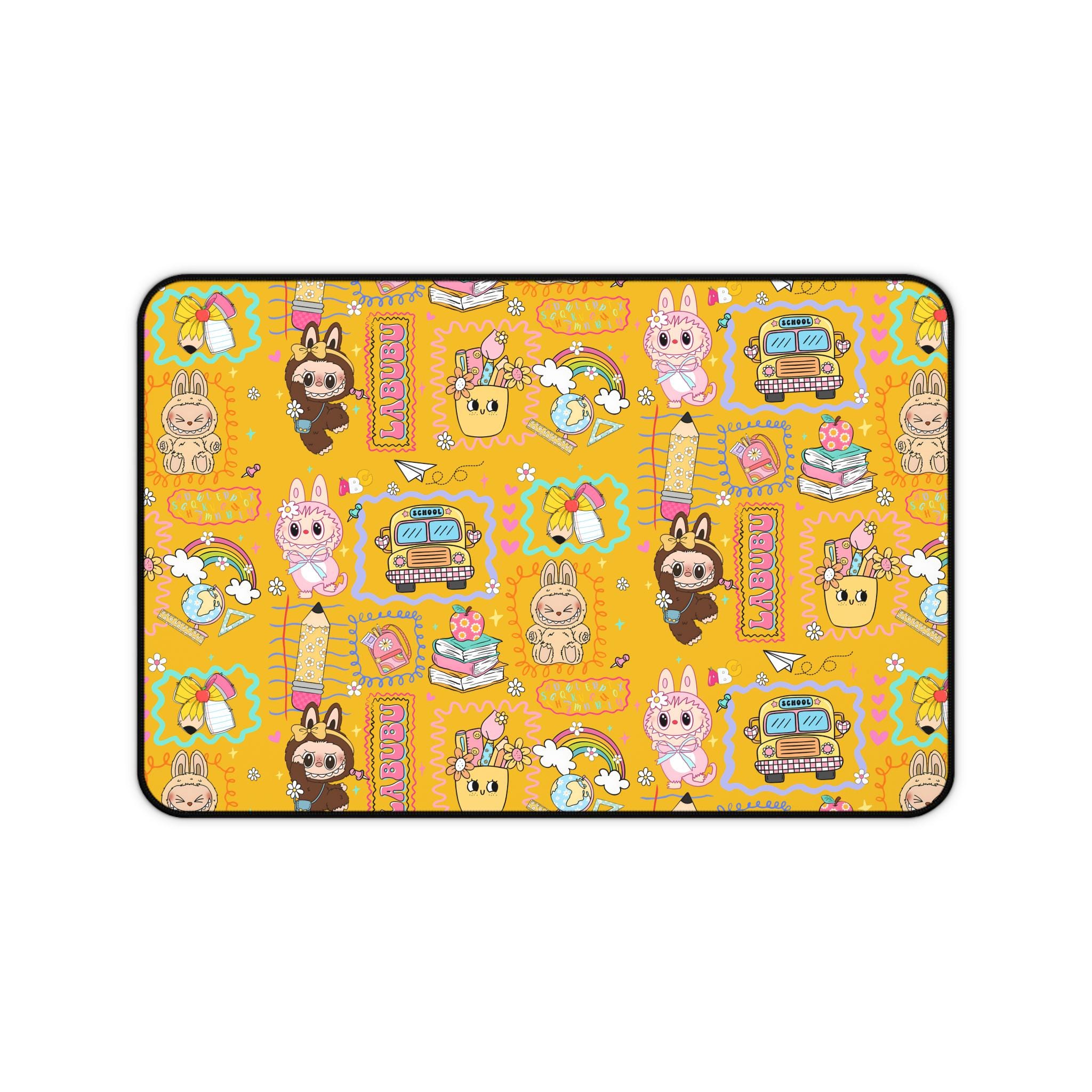 Labubu Desk Mat Kawaii Gamer Mousepad for Kids & Teens Cute Bunny Monster Extended Mouse Pad