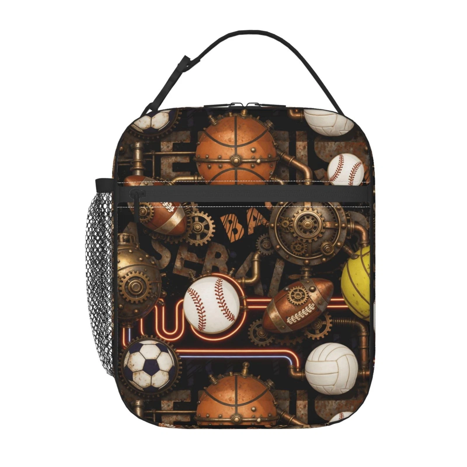 Football Basketball Baseball Sport Kids Lunch Bag for Boys and Girls