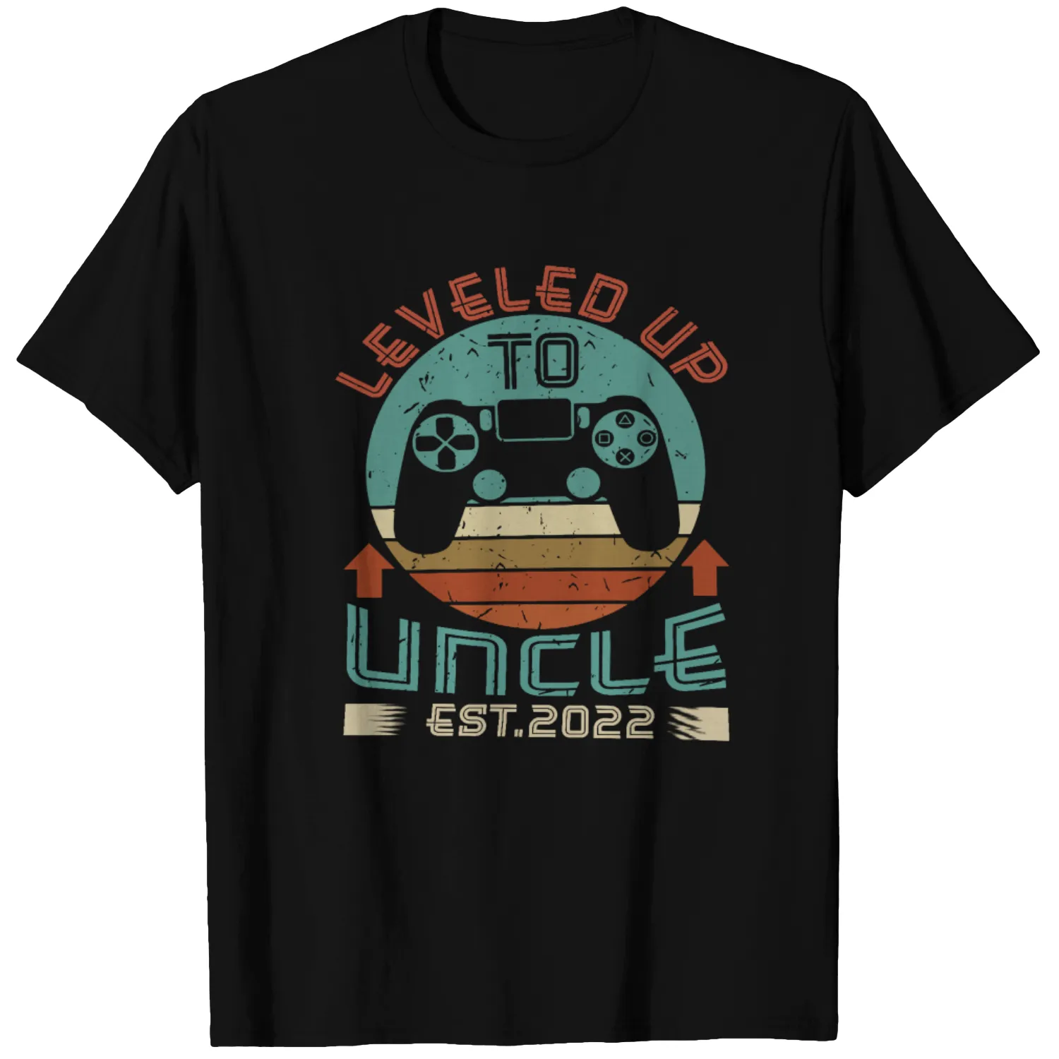 Promoted To Uncle EST 2021 Leveled Up Funny T-Shirt