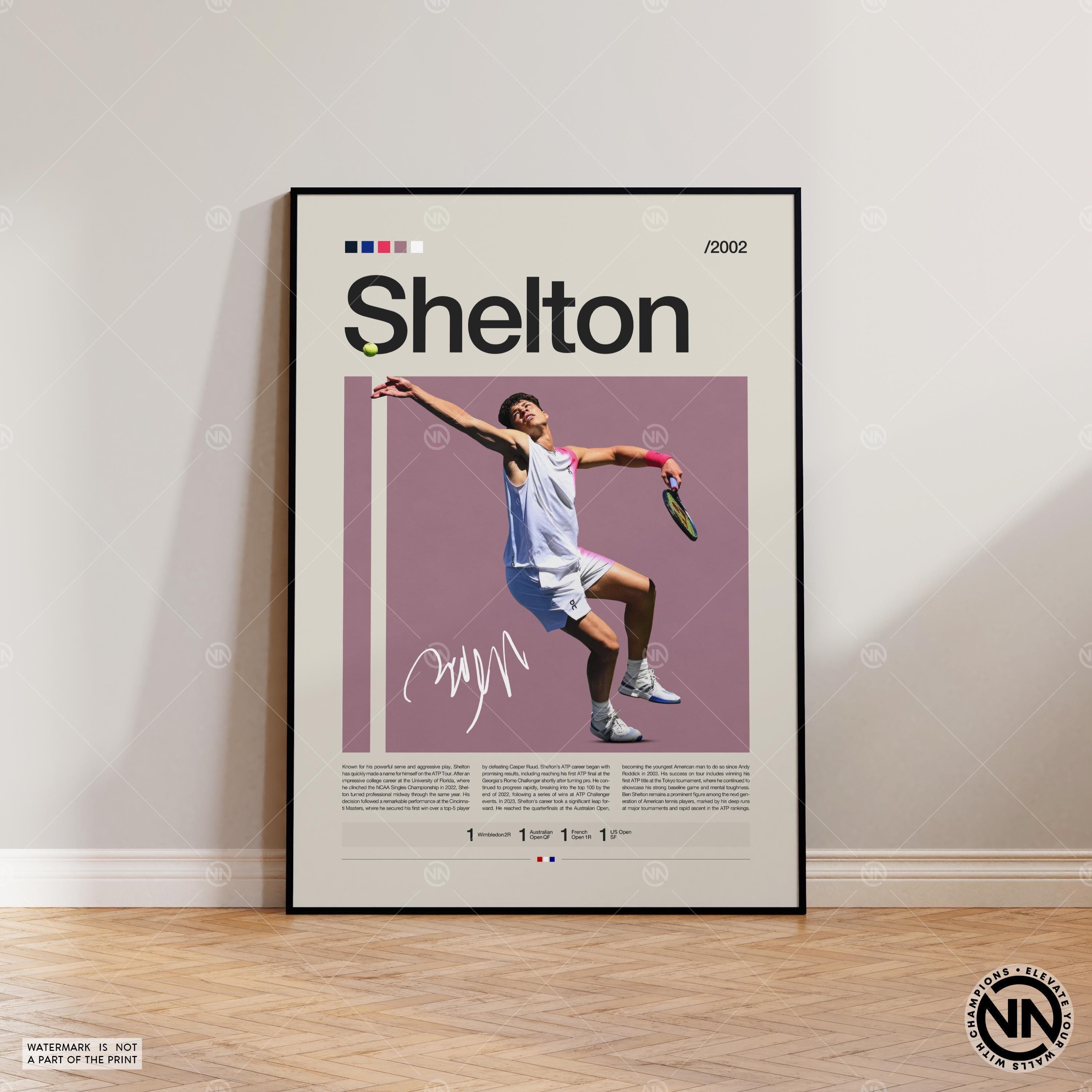 Ben Shelton Poster, Tennis Poster, Motivational Poster, Sports Poster, Modern Sports Art, Tennis Gifts, Minimalist Poster, Tennis Art
