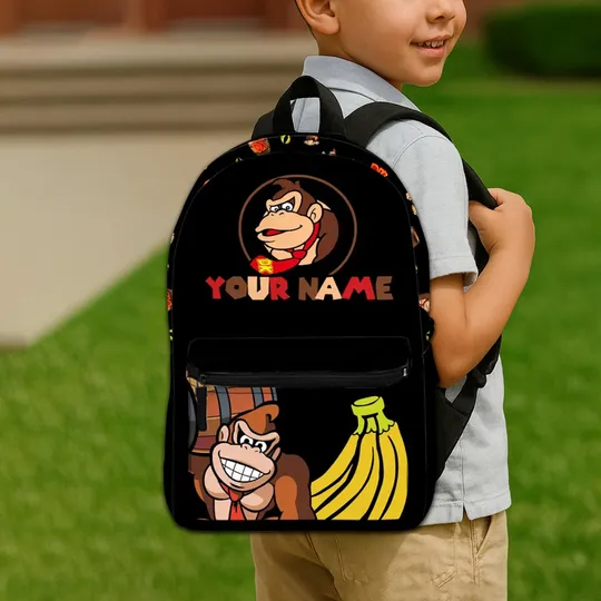 Donkey Kong Backpack, Cartoon Character, Back To School Gift, Gift for Kids