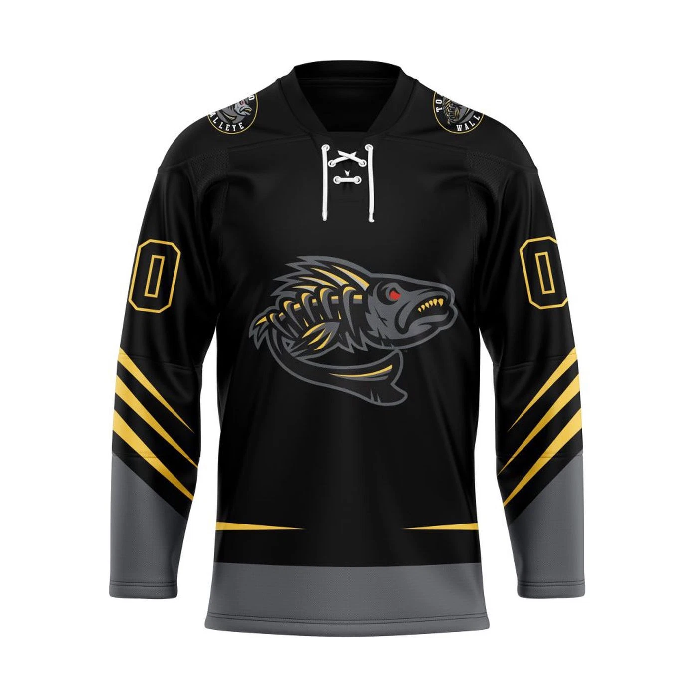 Personalize Toledo Walleye BoneFish Design Lace Hockey Shirt Men's Fan Gear Gift