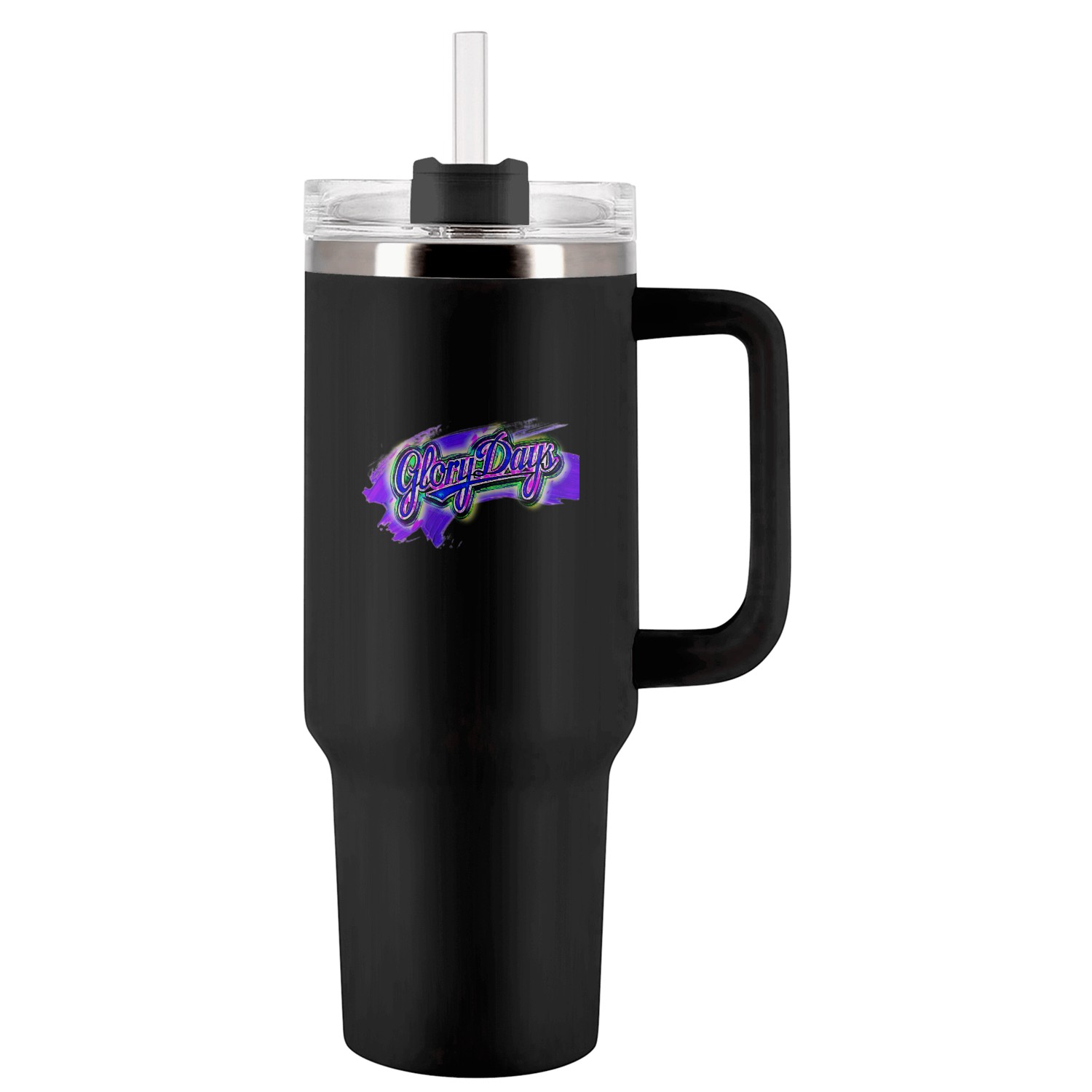 glory days w blu purp brush bckg for highligts Tumblers 40 Oz With Handle