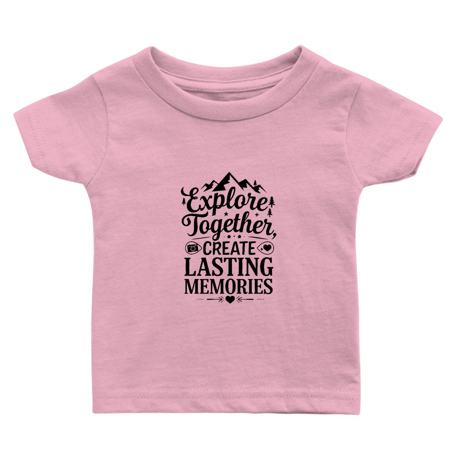 Explore Together adevnture travel quote text art Baby T Shirts