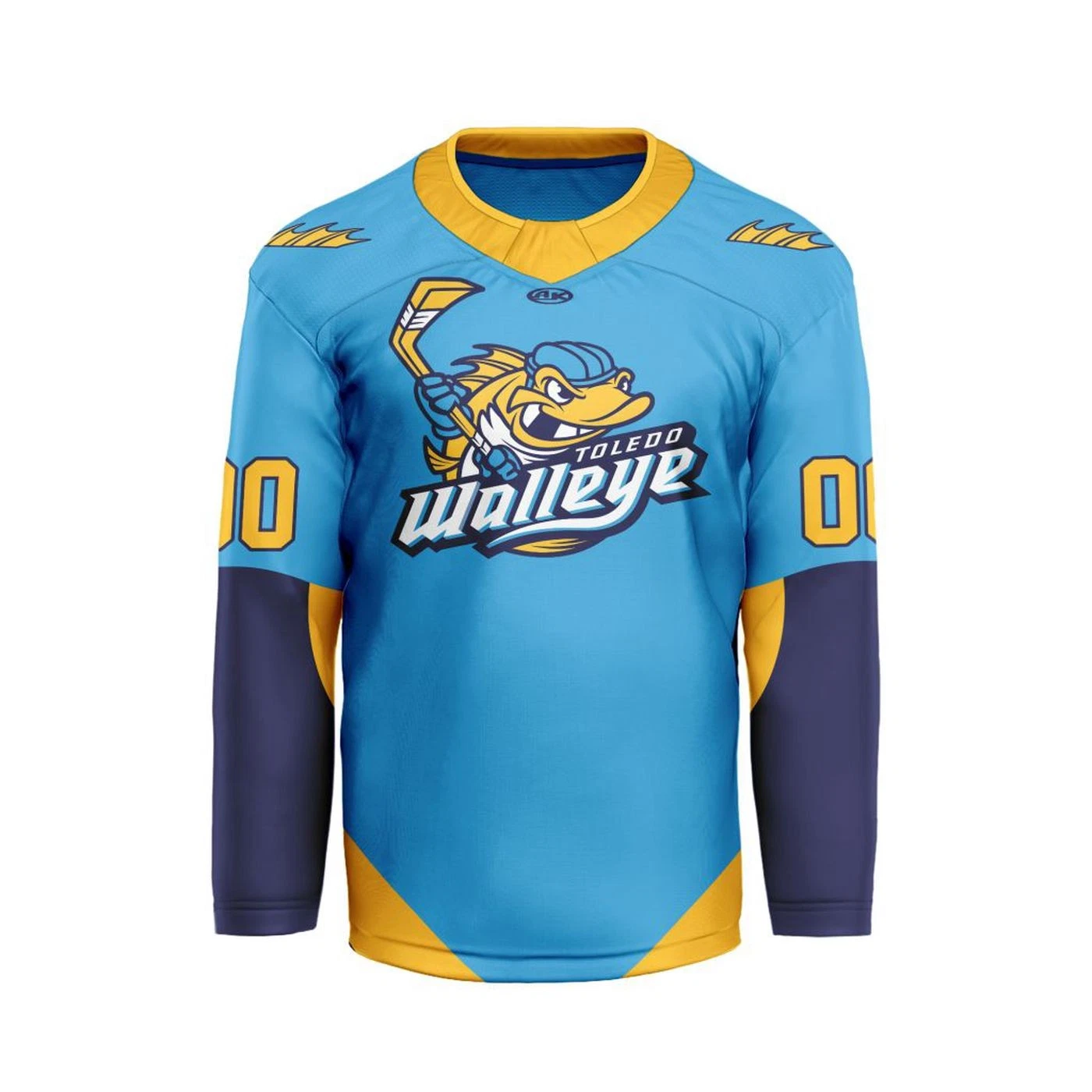 Personalized Toledo Walleye Blue V-shaped Hockey Shirt Men's Fan Gear Xmas Gift