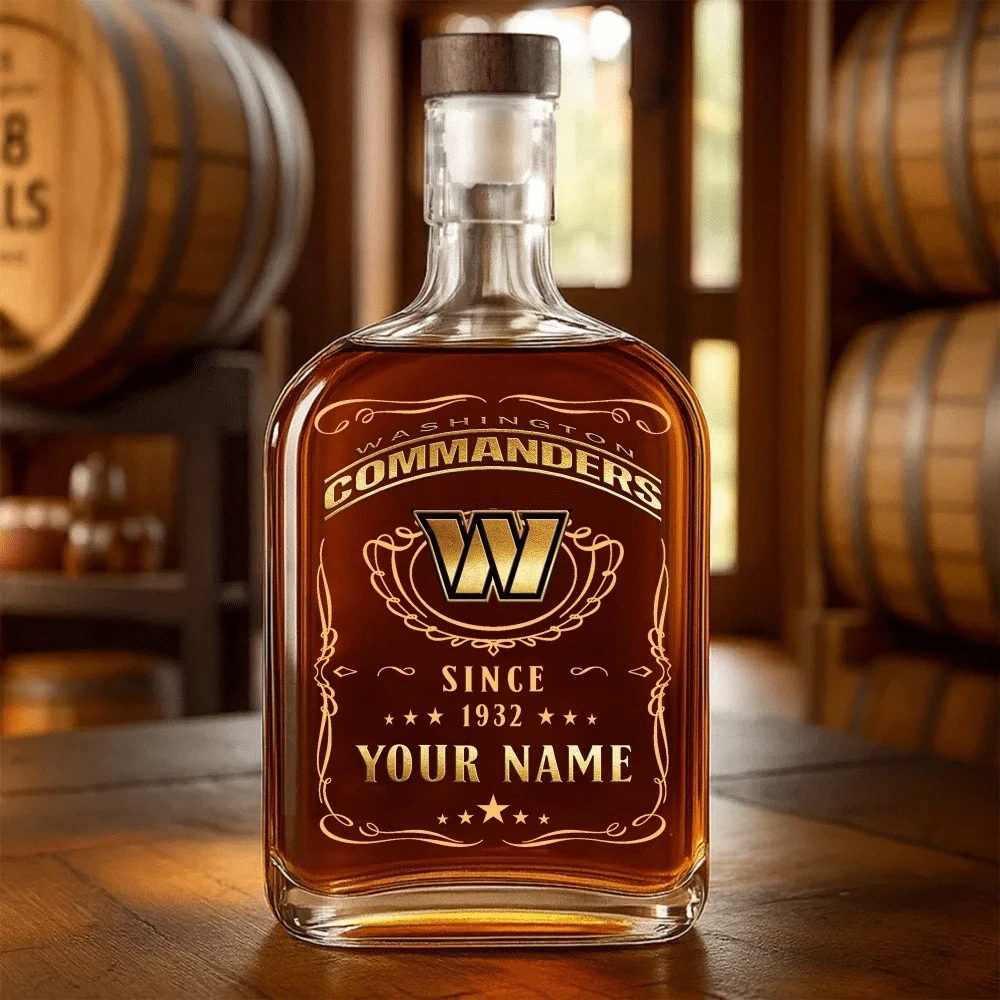 Personalized Washington Football Commanderss Team Whiskey Decanter Whiskey Bottl