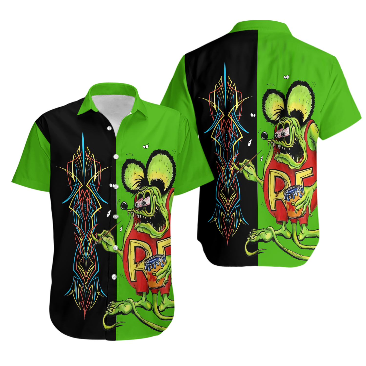 Rat Fink Hawaiian Shirt - Kustom Kulture Hot Rod Artwork