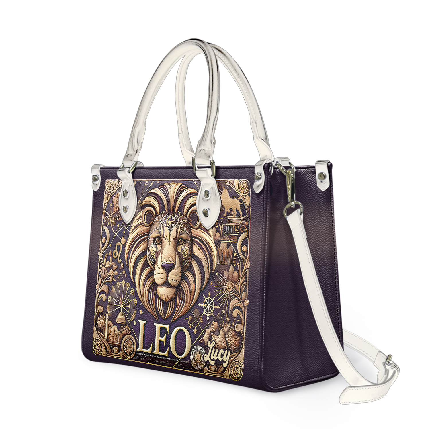 Leo Zodiac Leather Handbag, Women Leather Bag Gift