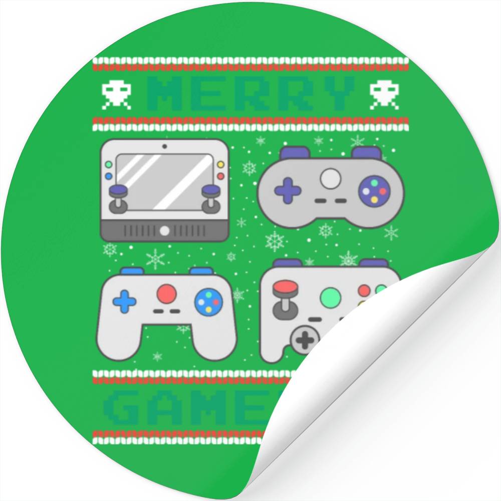 Merry Gamemas Christmas Gambling Gaming Stickers