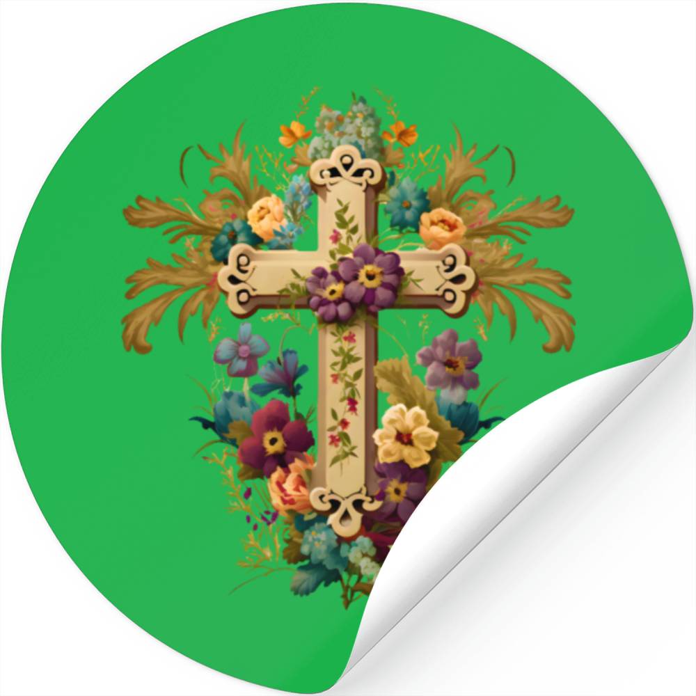 Jesus Cross Painting Stickers