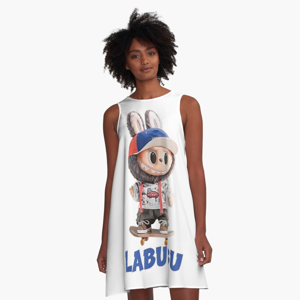 l a b u b u lover cute - labubu p.a.r.t.y meme a-line dress, gift for her